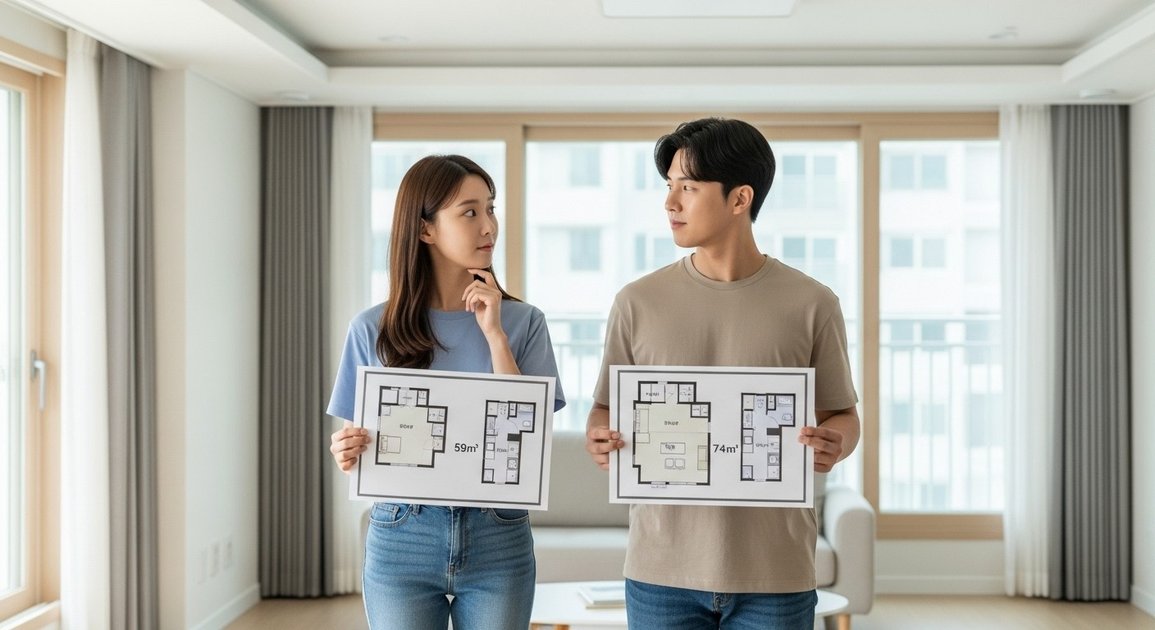 평형 선택의 기로, 59㎡ vs 74㎡