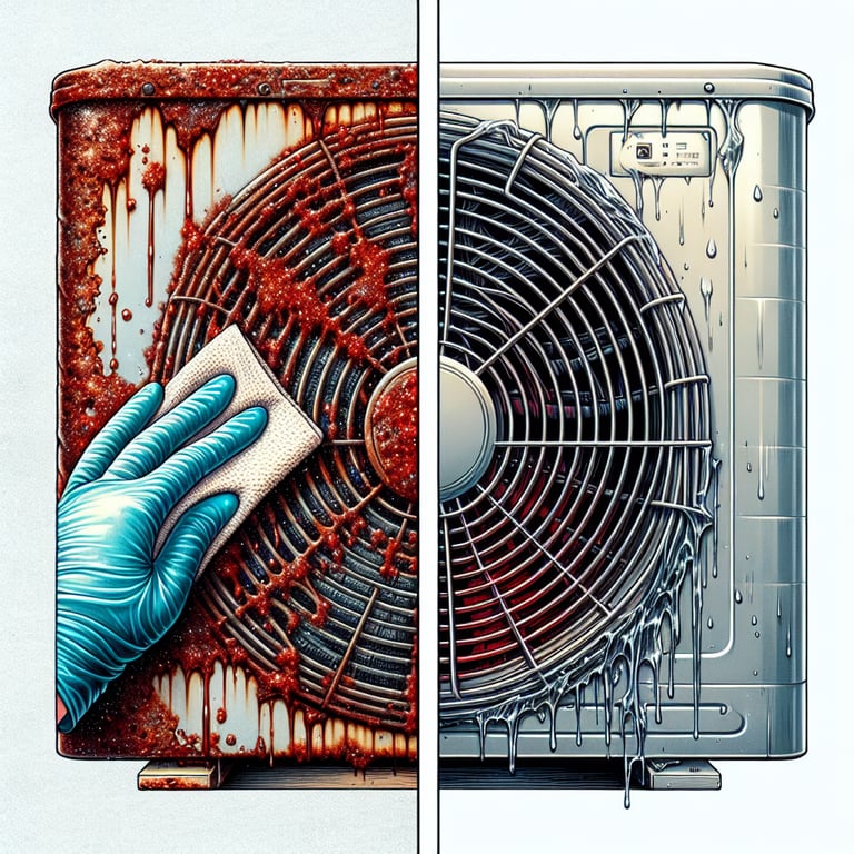 삼성에어컨 러스트 제거 전후 비교