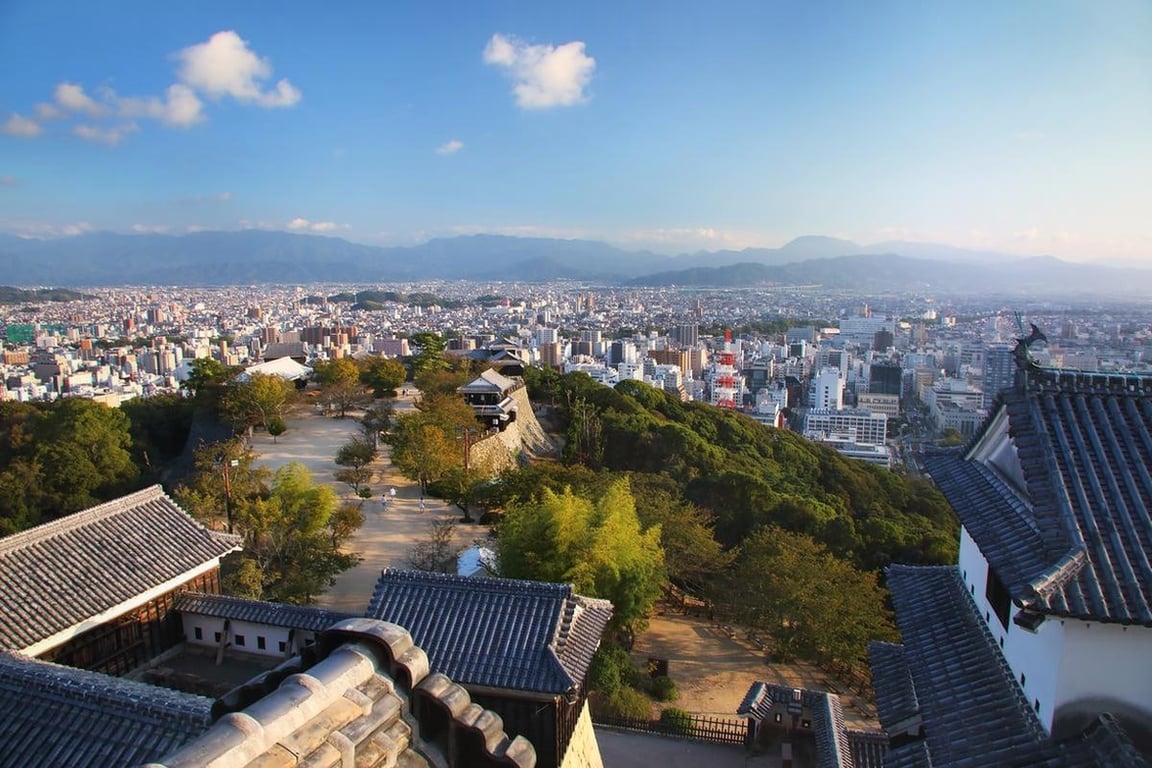 마쓰야마 시내 레트로 노면전차 풍경