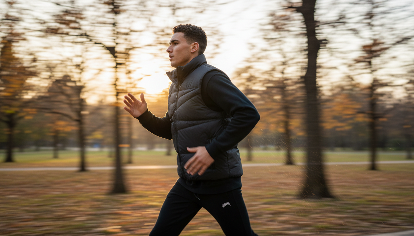 공원에서 달리는 러너