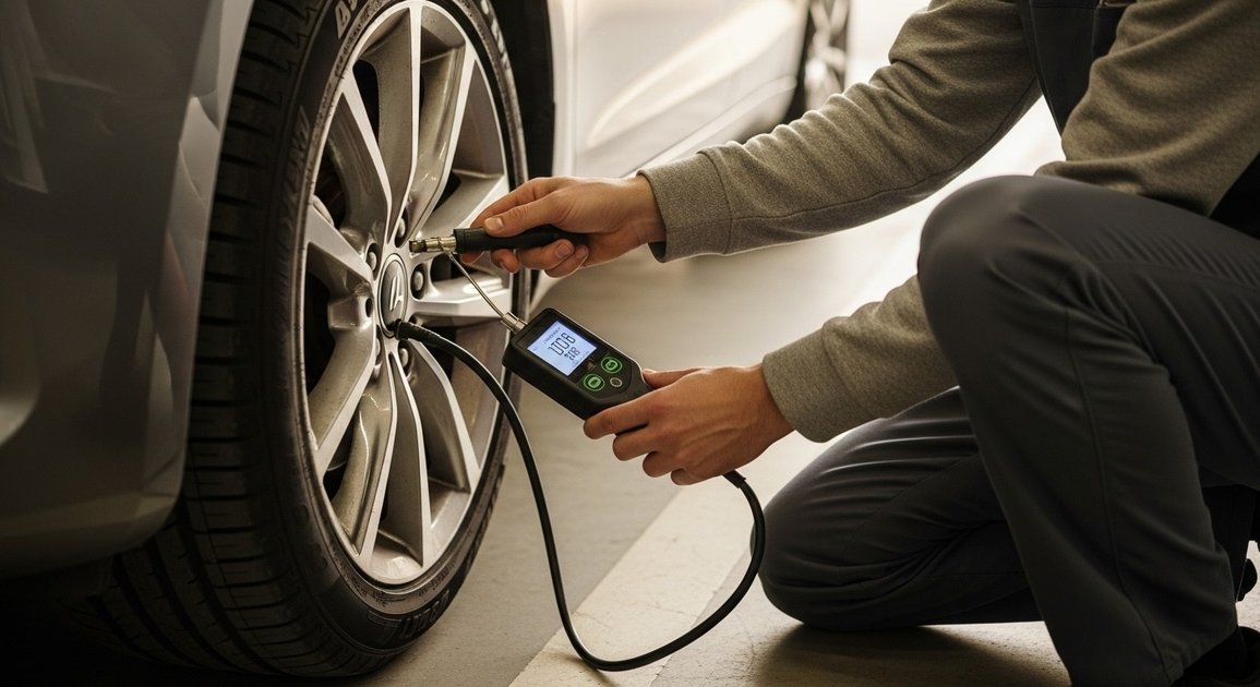 안전한 타이어 공기압 셀프 주입 단계별 방법