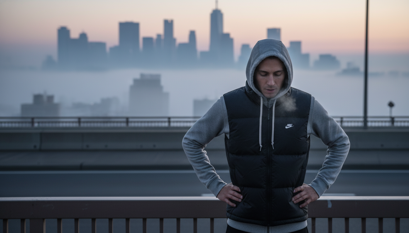 새벽 러닝을 준비하는 모습