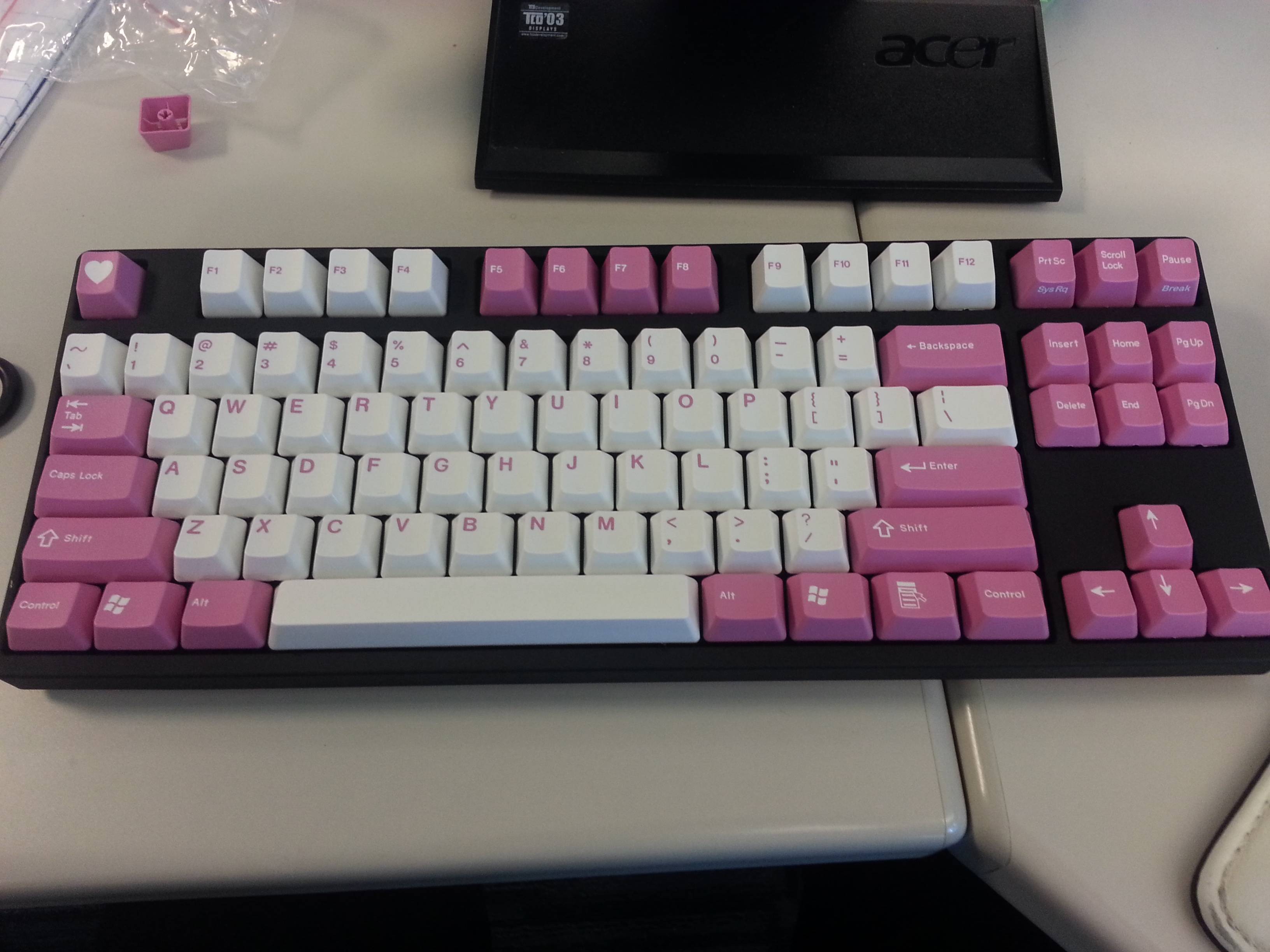 [Shipping to you] "Valentine" Pink & White keyset GB (Cherry font legends) image 13