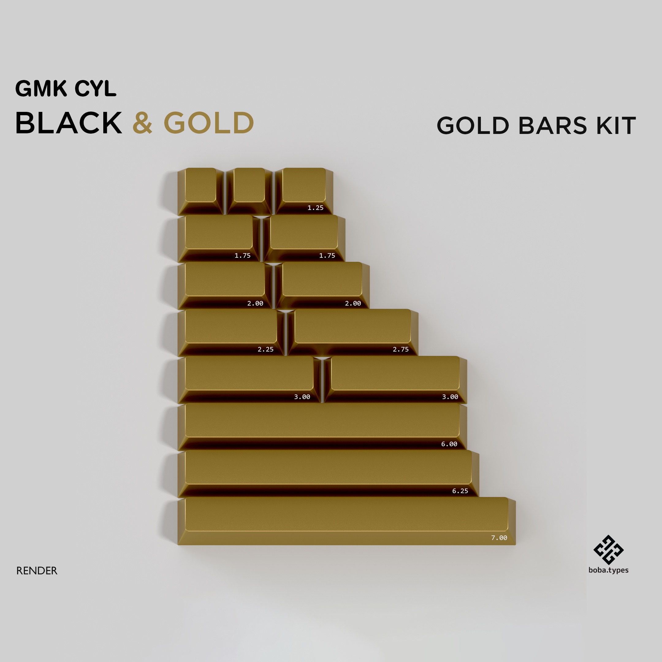 GMK CYL Black & Gold | GB live 'til 20th March - New deskmats/renders! image 10