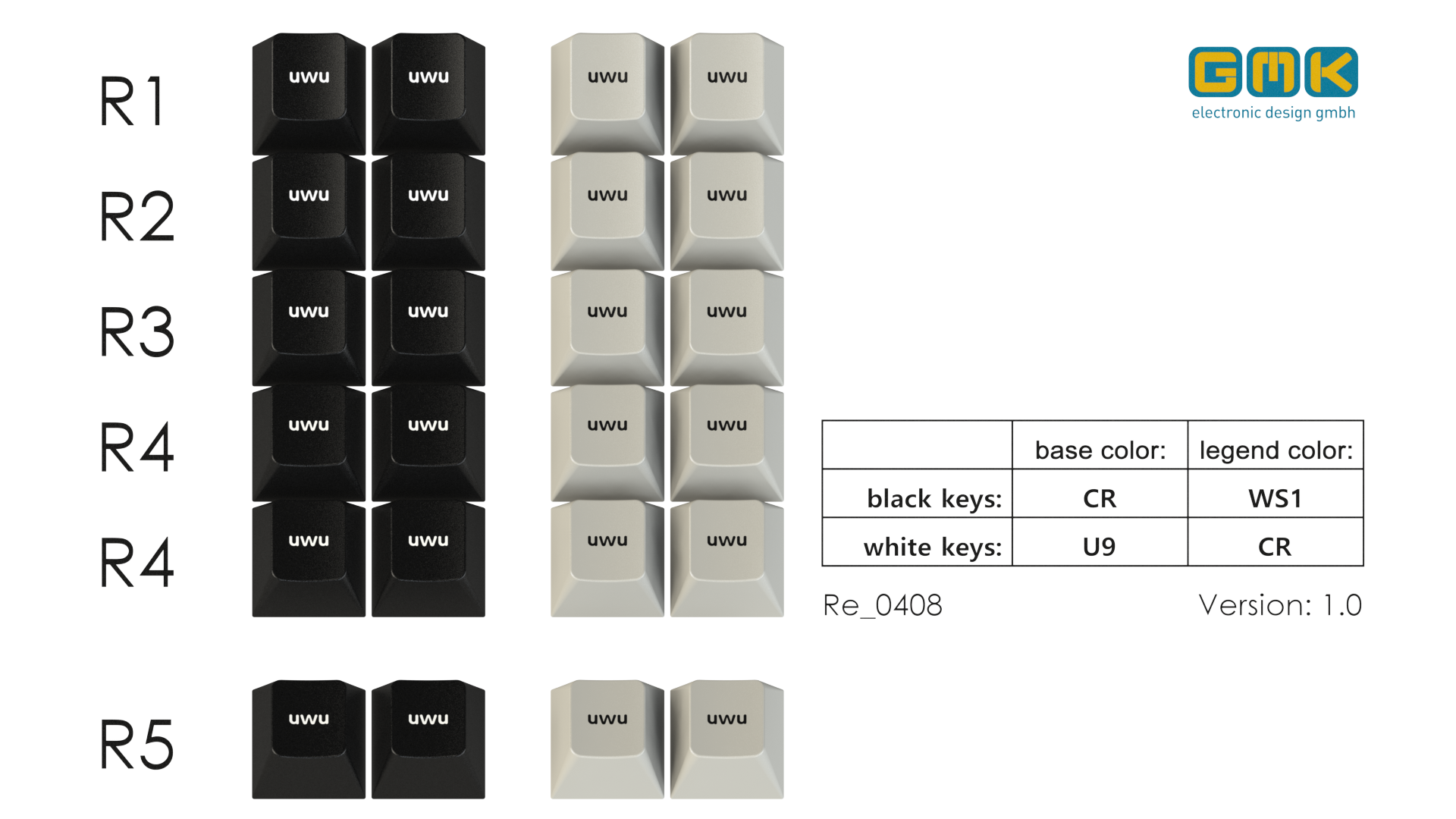 GMK Beige/WoB uwu Macro Add-on Kit image 4