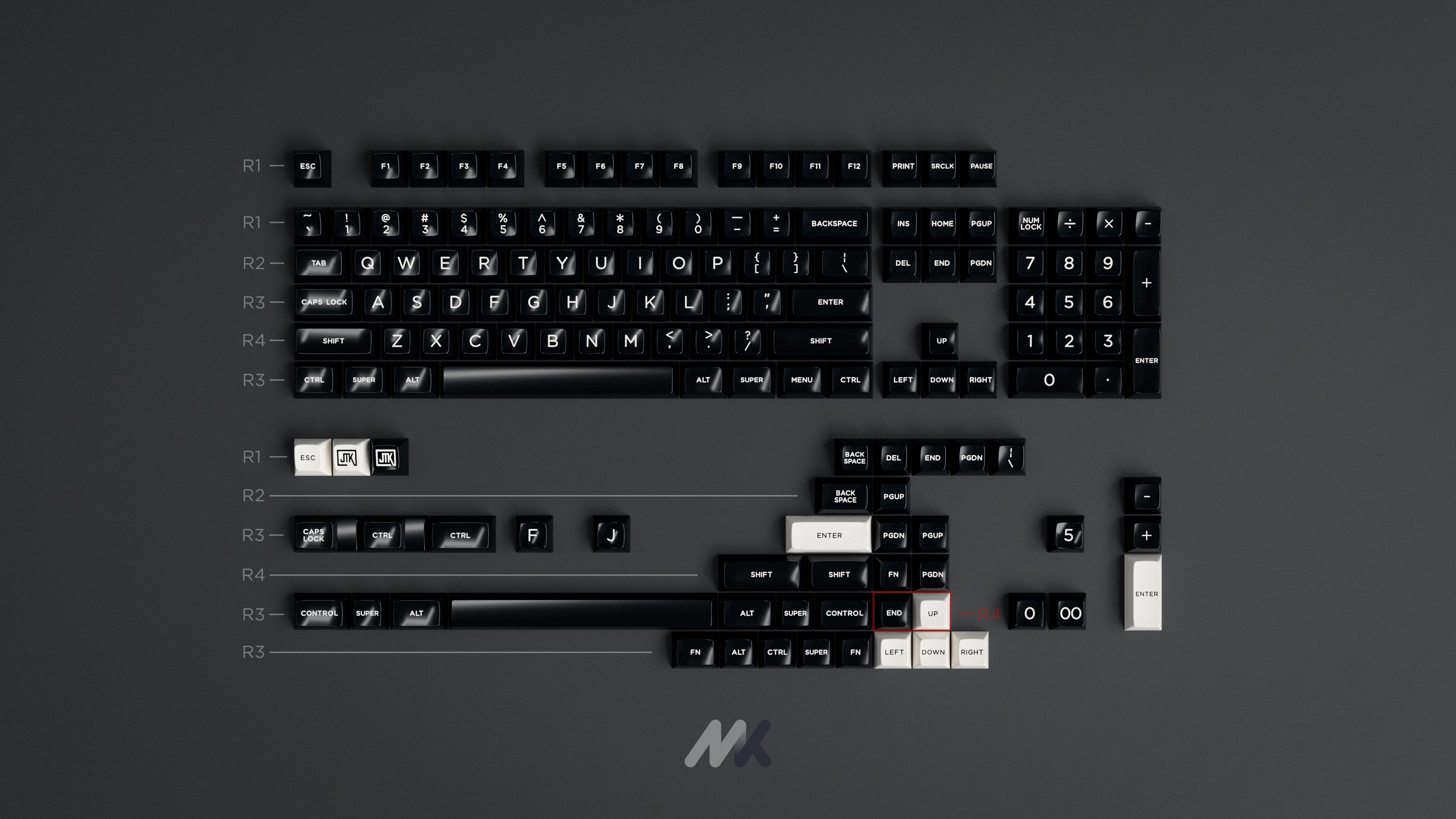 HSA White on Black - Beige on Brown