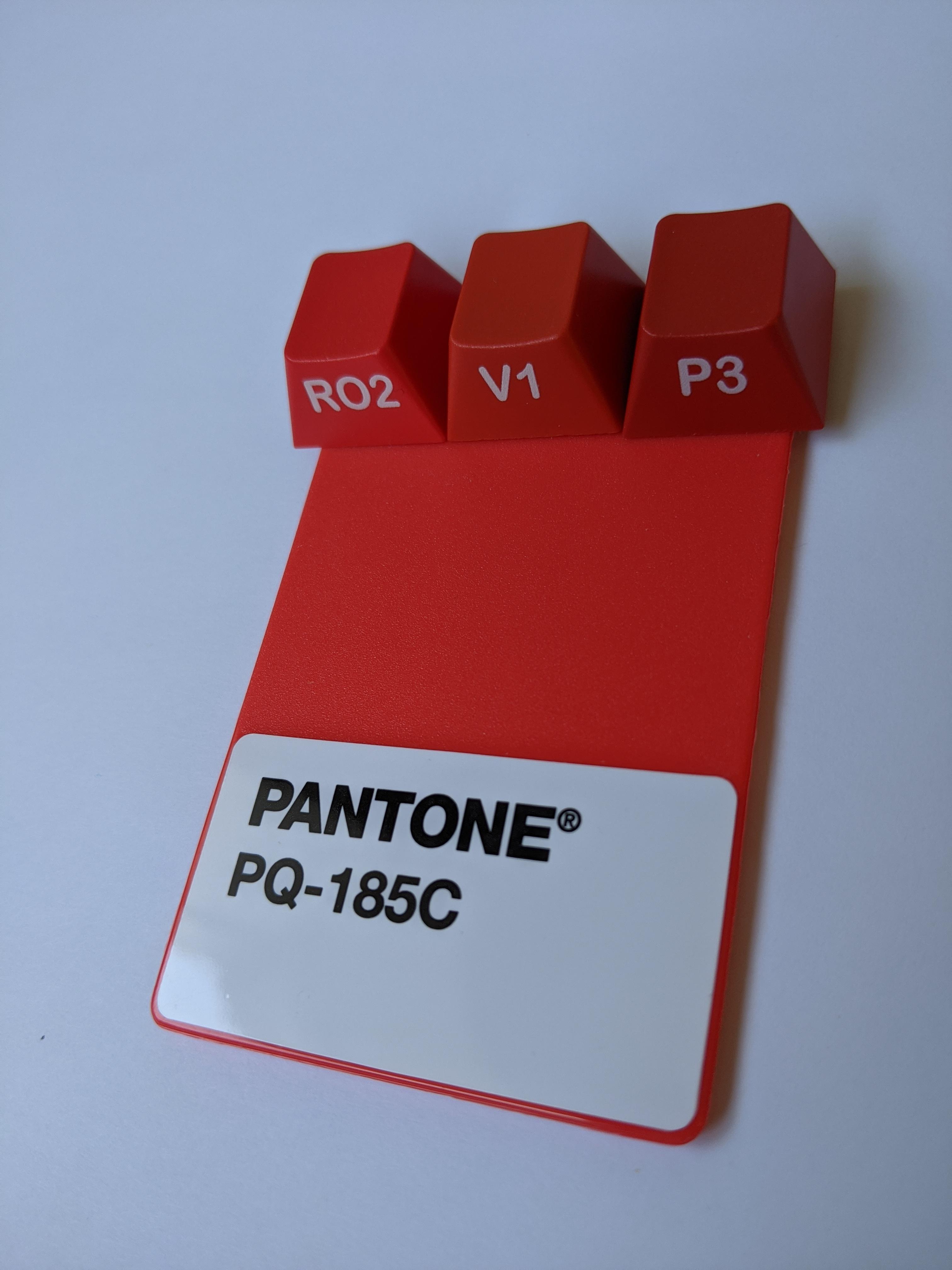 Pantone vs stock GMK reds