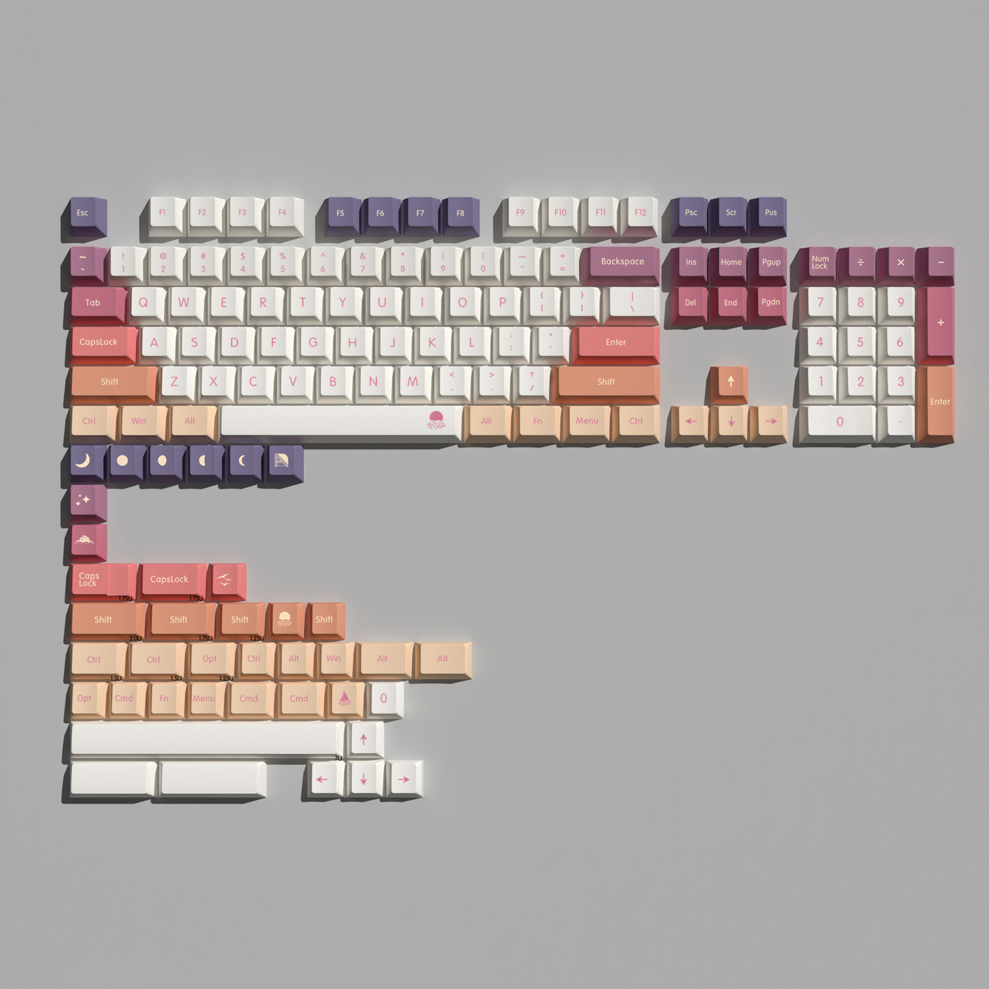Carmine Cloud PBT Gradient Keycaps Kit image 2