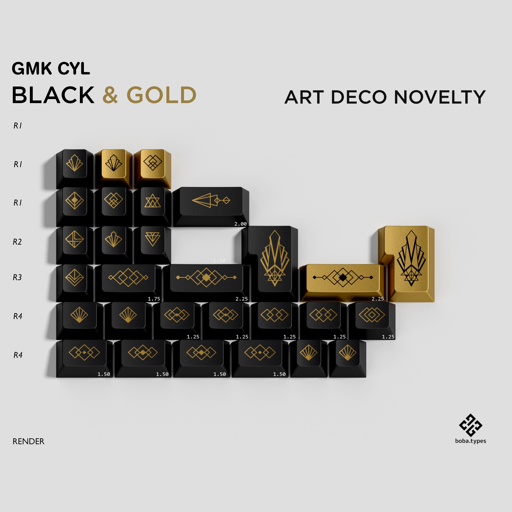 GMK CYL Black & Gold | GB live 'til 20th March - New deskmats/renders! image 45