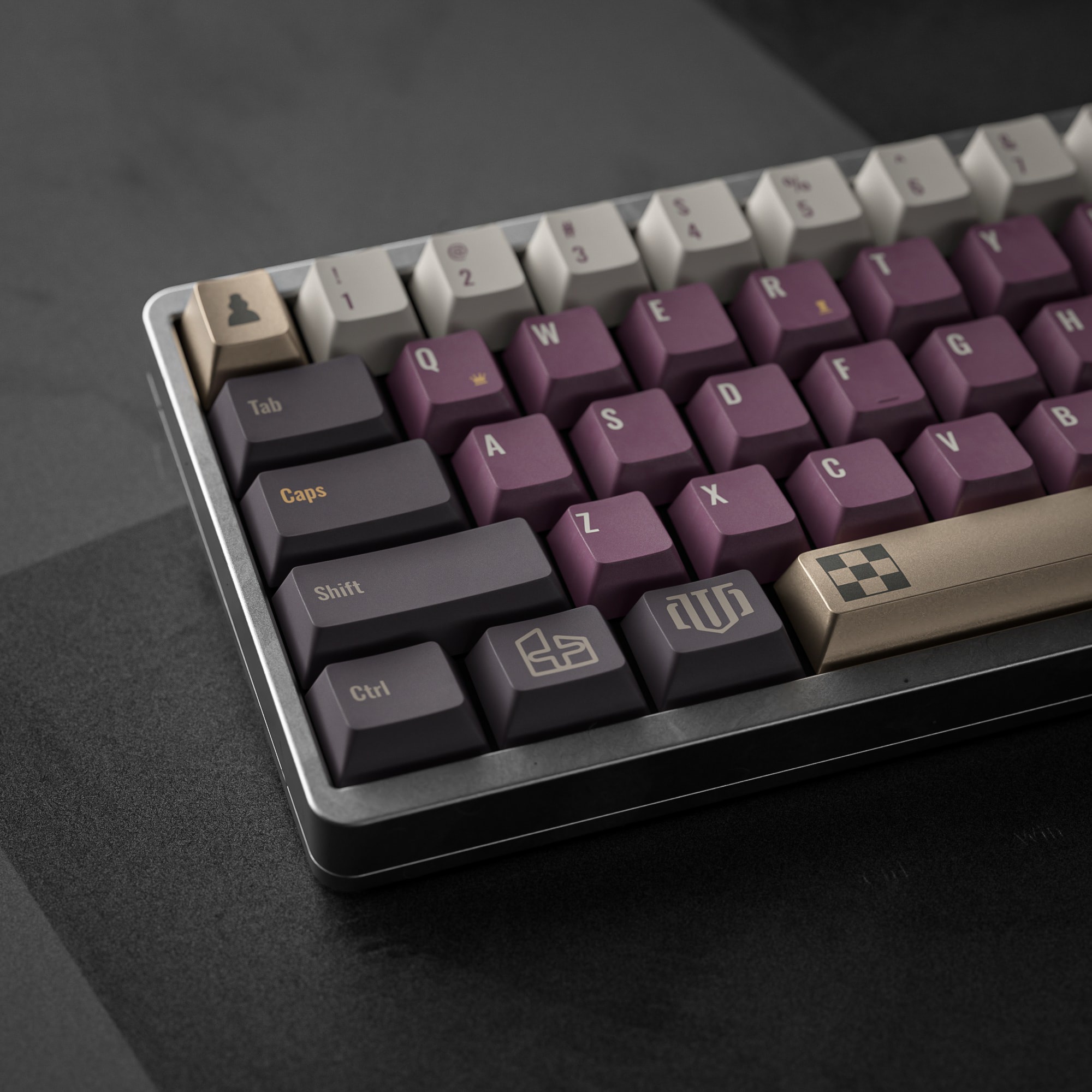 ALOHAKB ChessGame Purple Theme Gilding Crafts Key Cap image 3