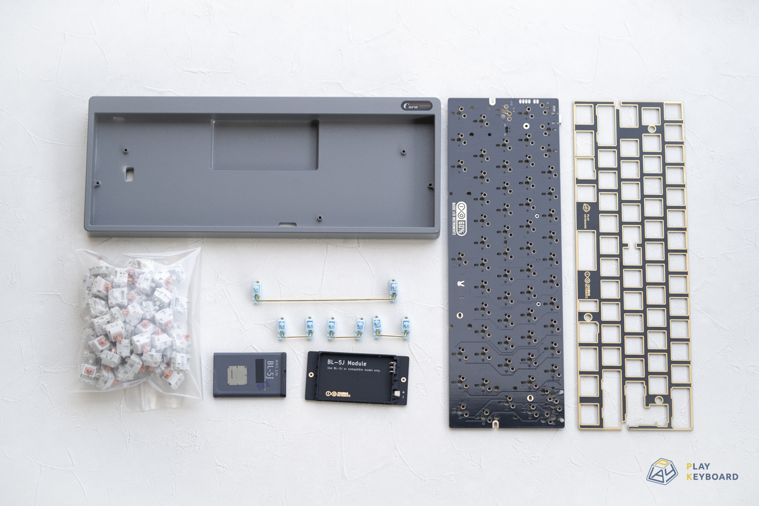 BIOI G60BLE Rev2 Dual Mode Bluetooth PCB + Cora 60% Keyboard Case