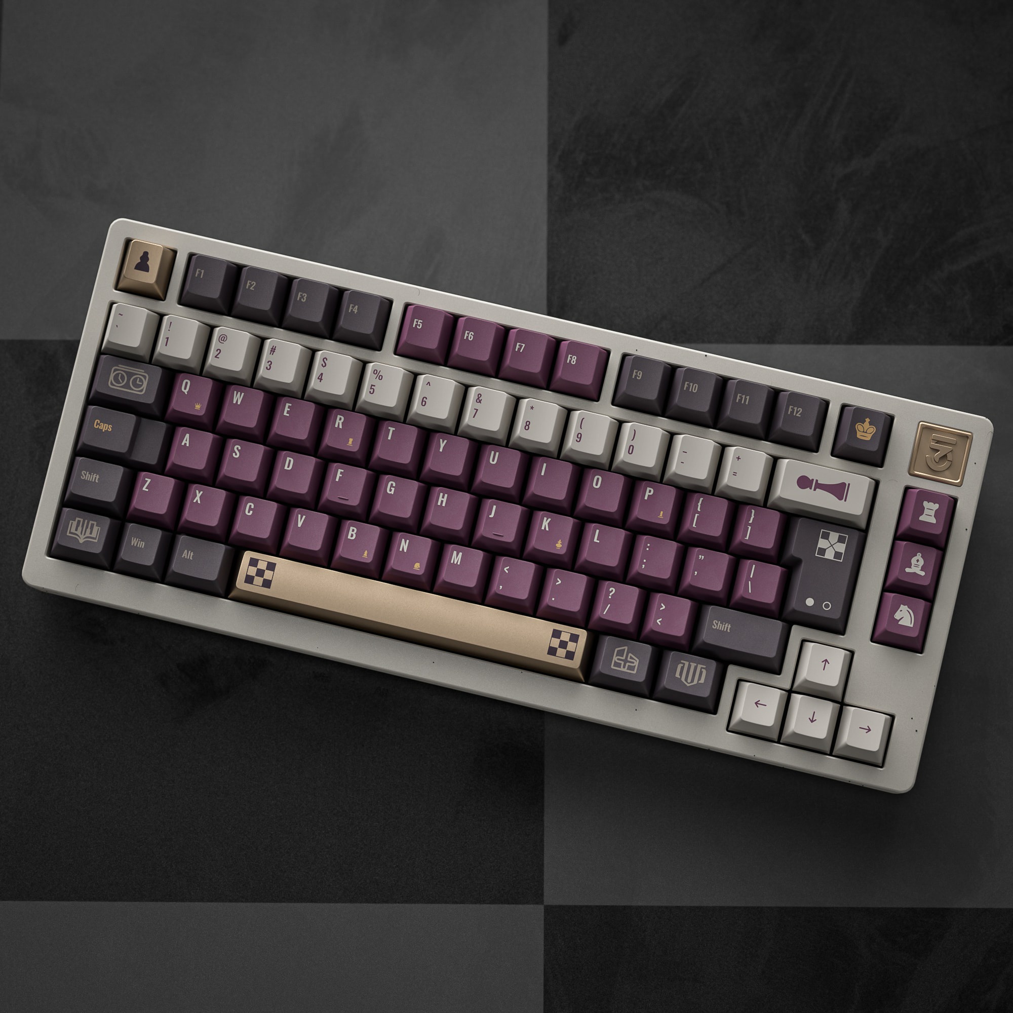 ALOHAKB ChessGame Purple Theme Gilding Crafts Key Cap image 2
