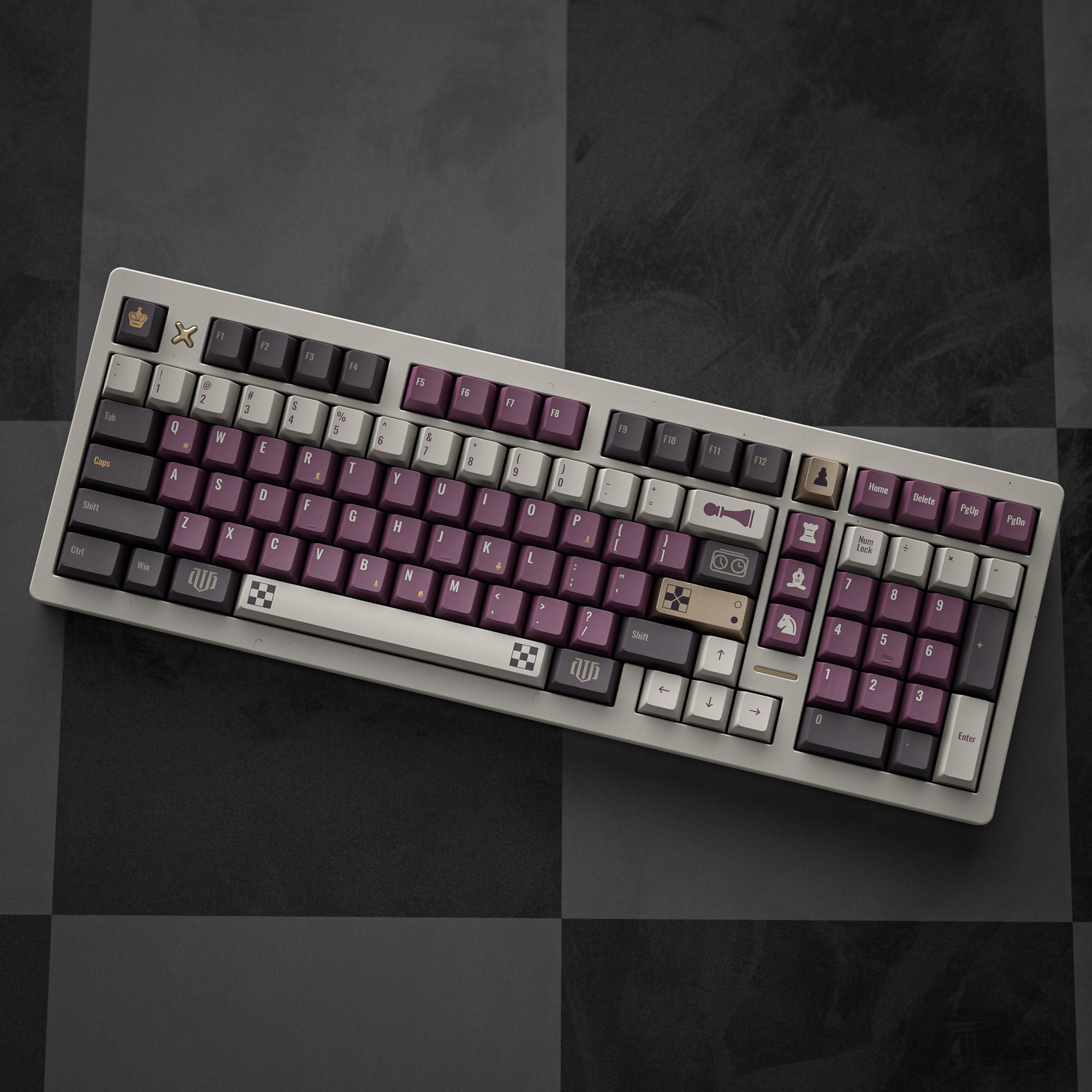 ALOHAKB ChessGame Purple Theme Gilding Crafts Key Cap image 8