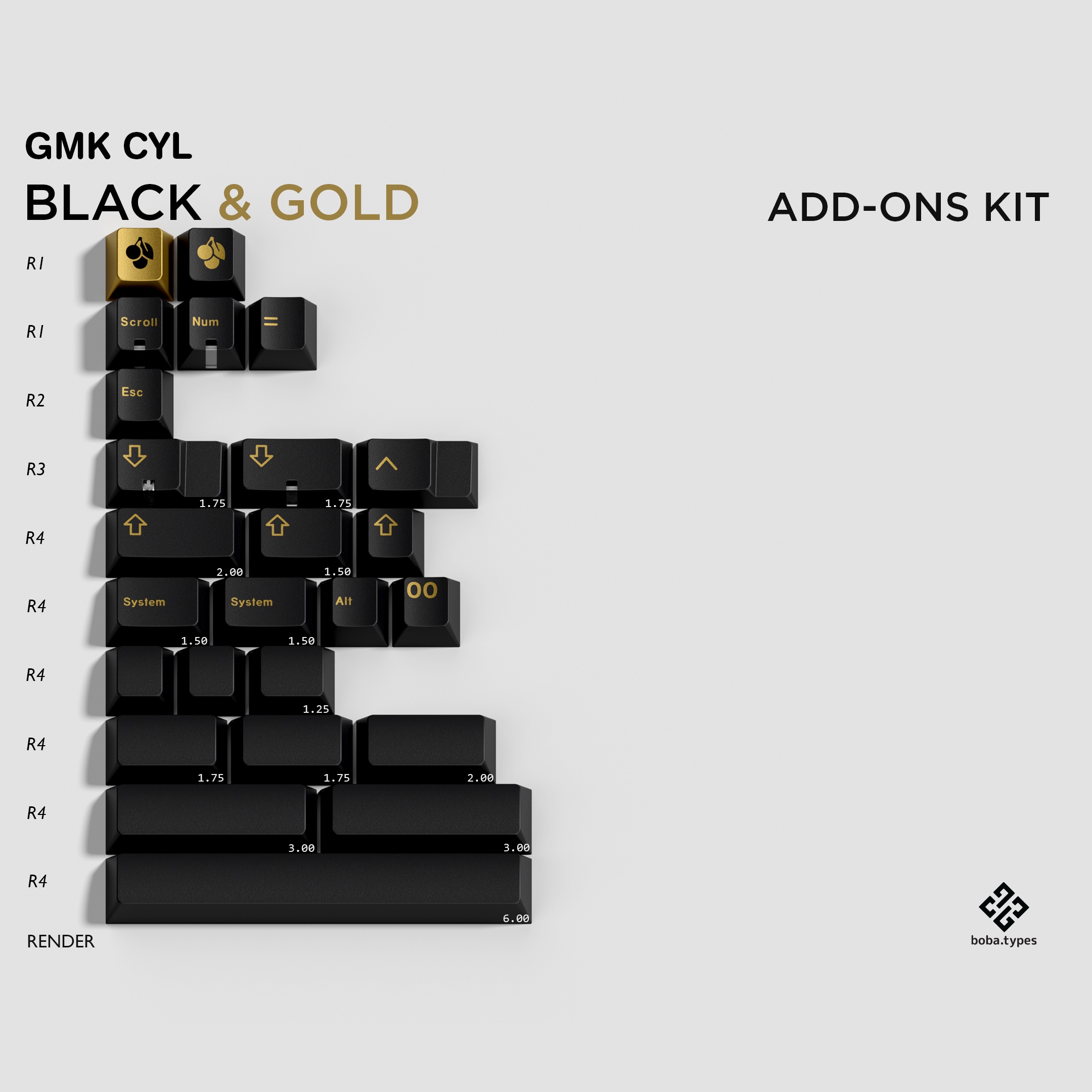 GMK CYL Black & Gold | GB live 'til 20th March - New deskmats/renders! image 9