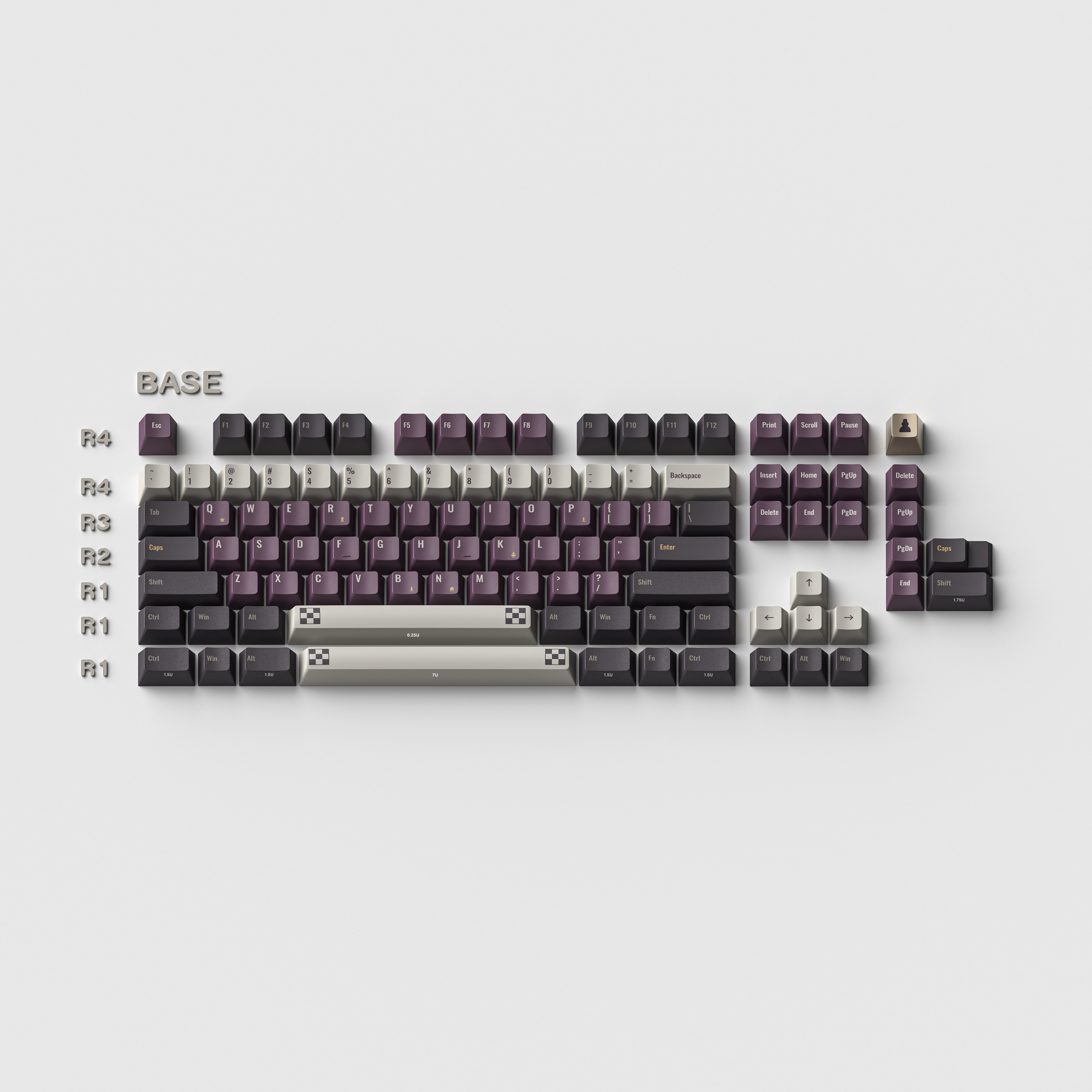 ALOHAKB ChessGame Purple Theme Gilding Crafts Key Cap image 25