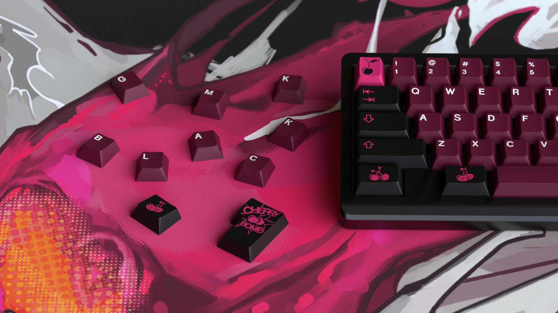 GMK Black Cherry | CN AND SEA VENDOR ADDED!, Deskmat Design Changed