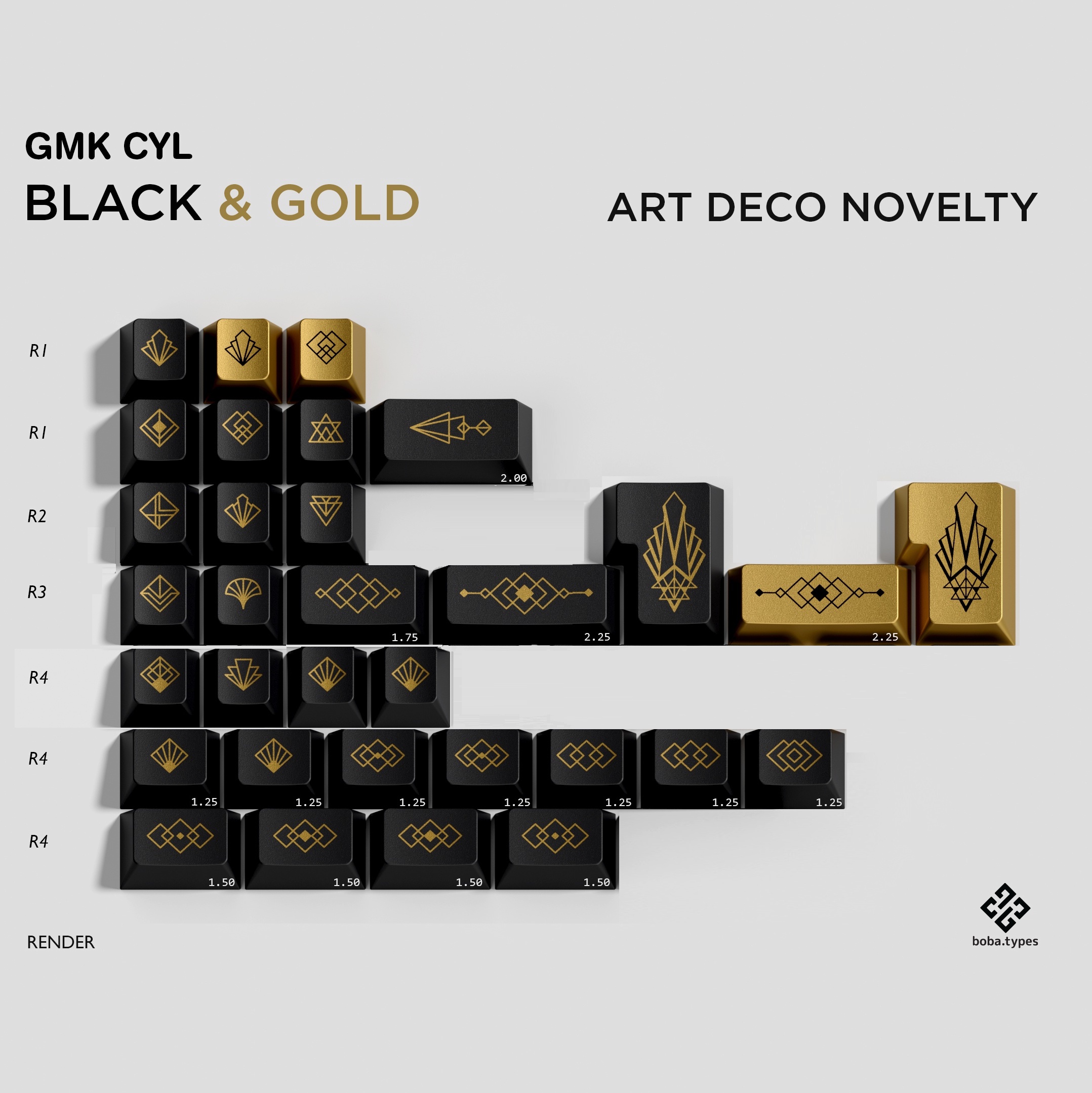 GMK CYL Black & Gold | GB live 'til 20th March - New deskmats/renders! image 51