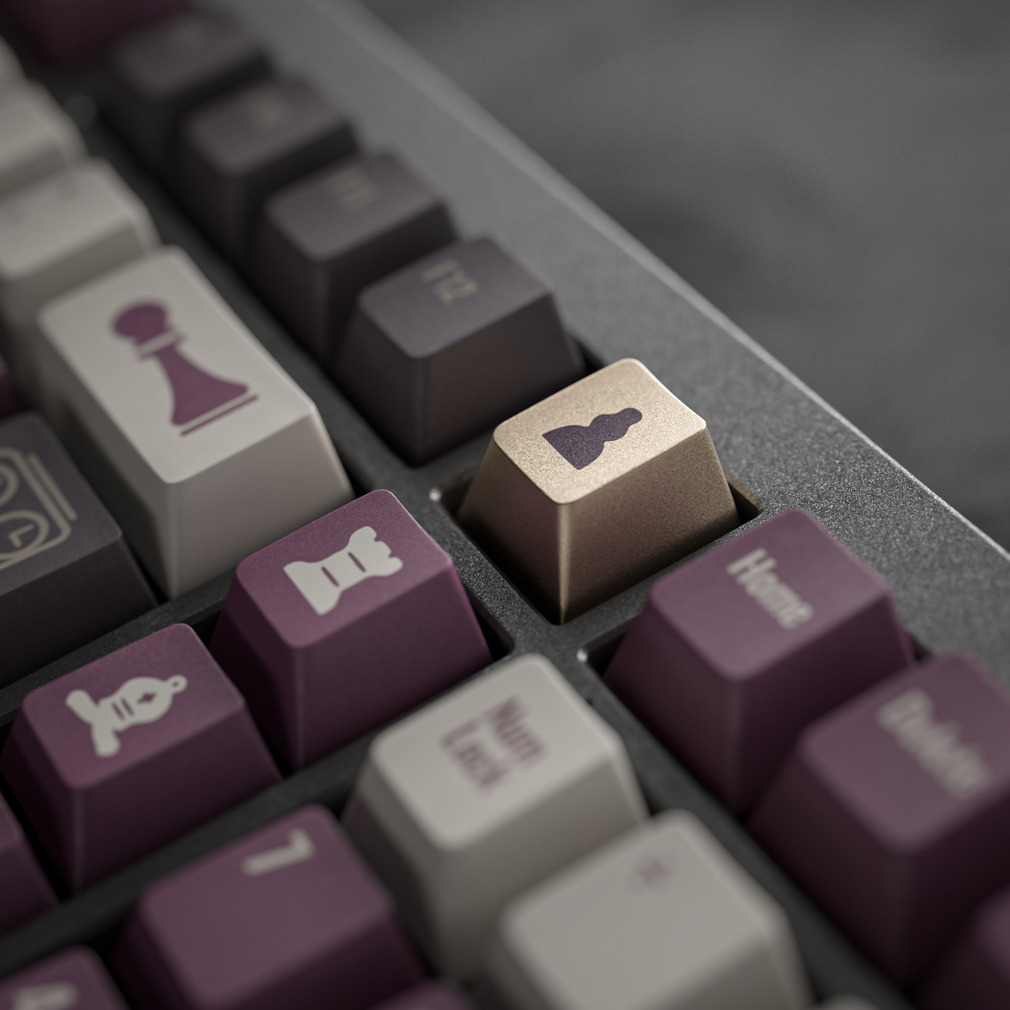 ALOHAKB ChessGame Purple Theme Gilding Crafts Key Cap image 11