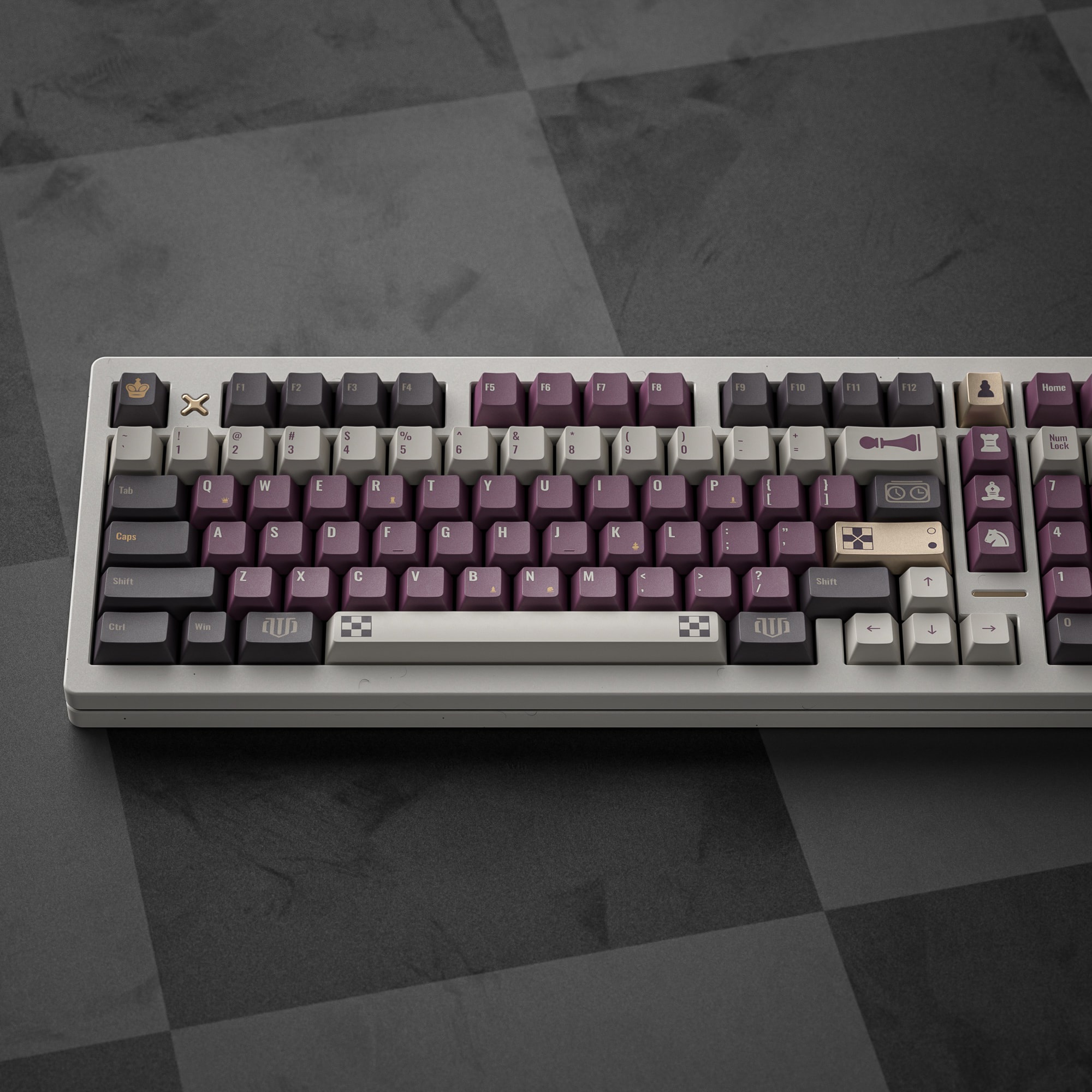 ALOHAKB ChessGame Purple Theme Gilding Crafts Key Cap image 15