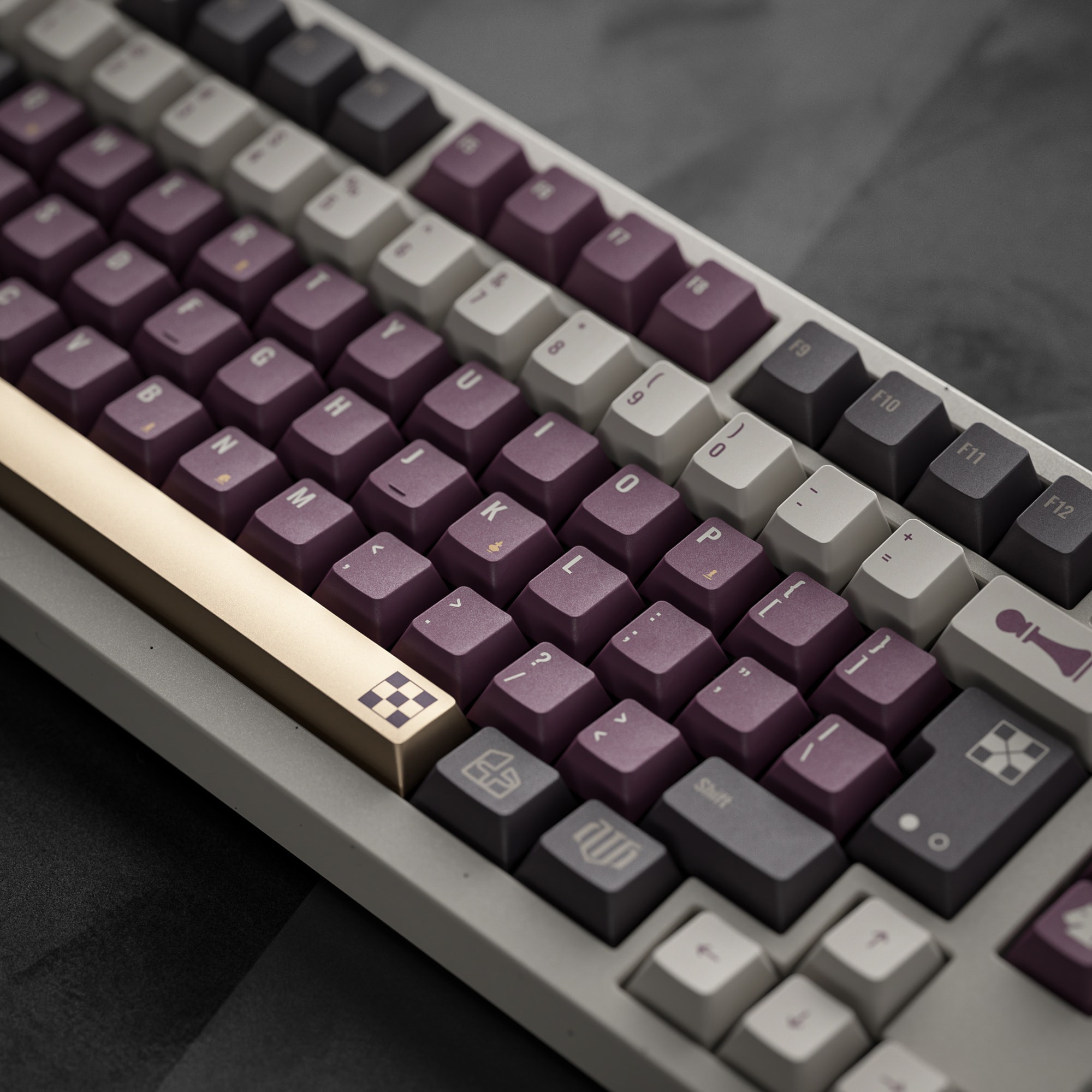 ALOHAKB ChessGame Purple Theme Gilding Crafts Key Cap image 13