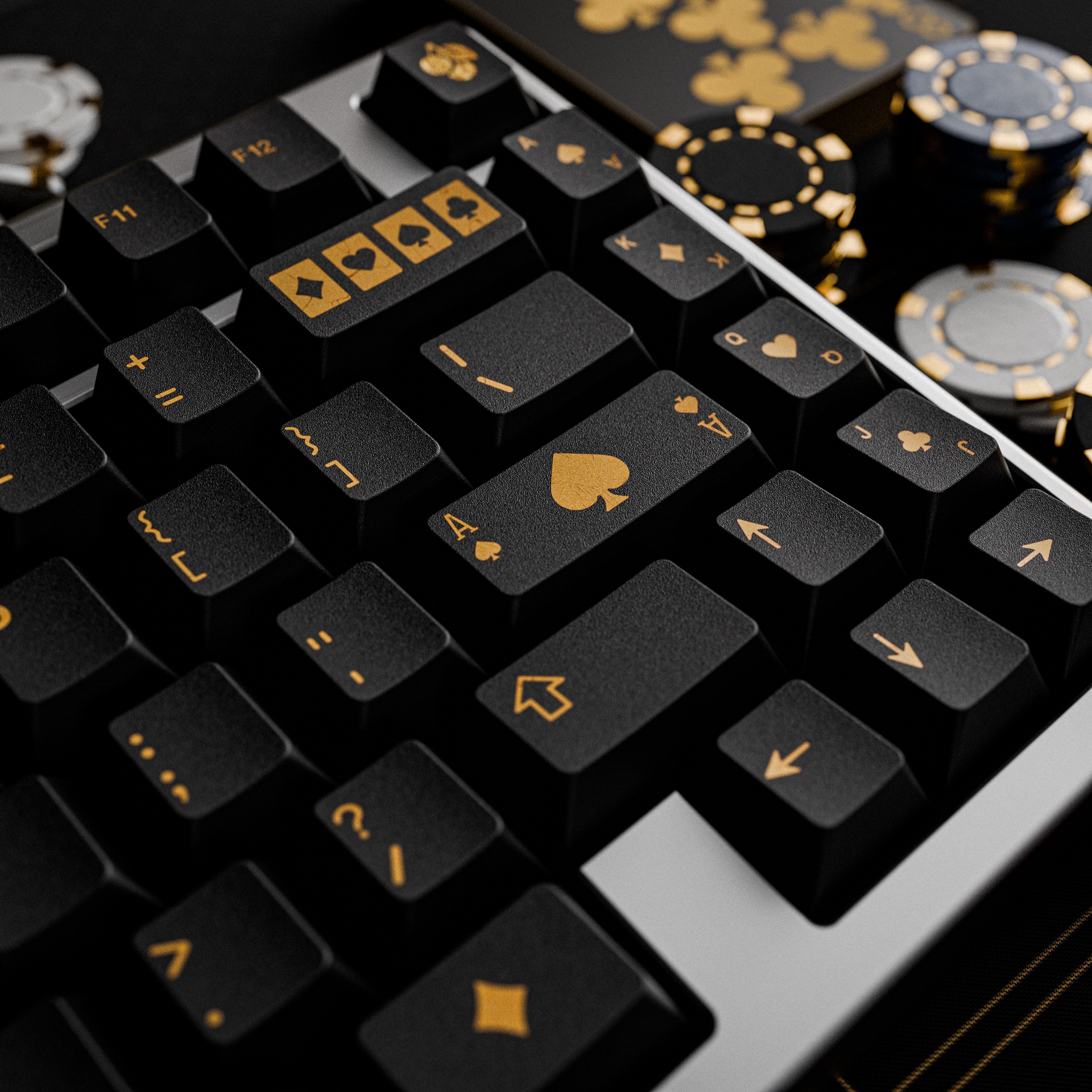 GMK CYL Black & Gold | GB live 'til 20th March - New deskmats/renders!