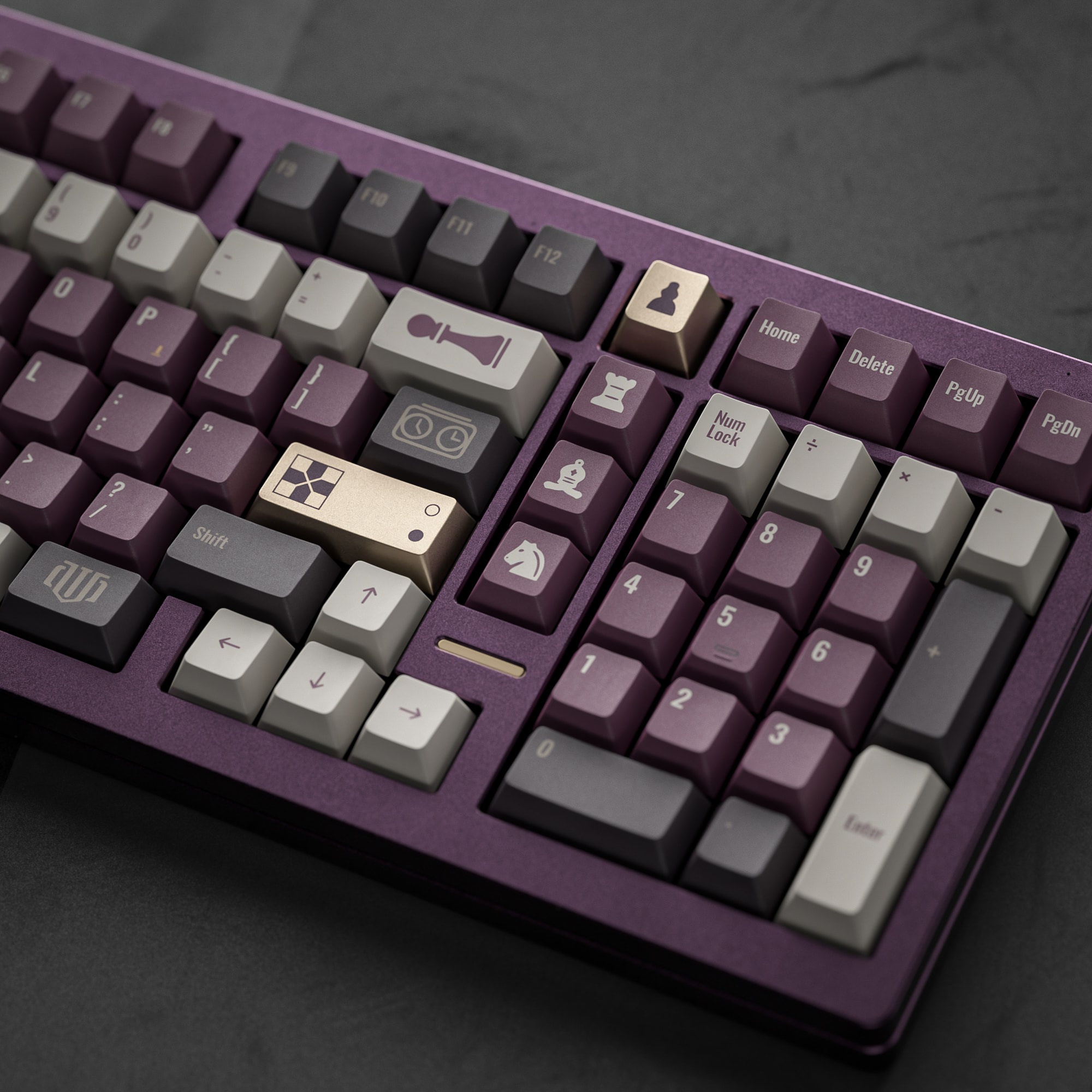 ALOHAKB ChessGame Purple Theme Gilding Crafts Key Cap image 9