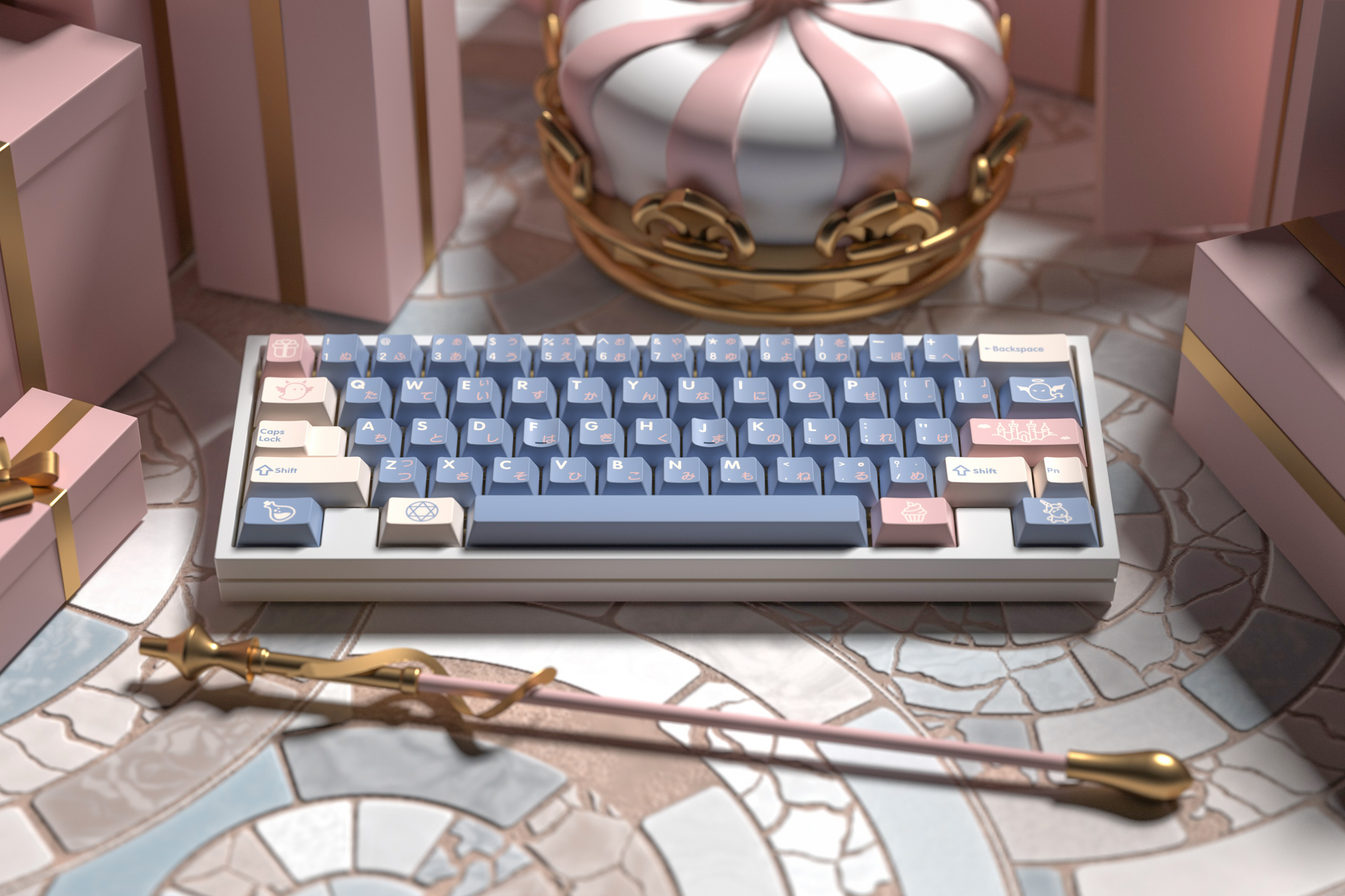 Domikey "Gift" Triple Shot Cherry Profile Keycap Set by Zero-G Studio image 20