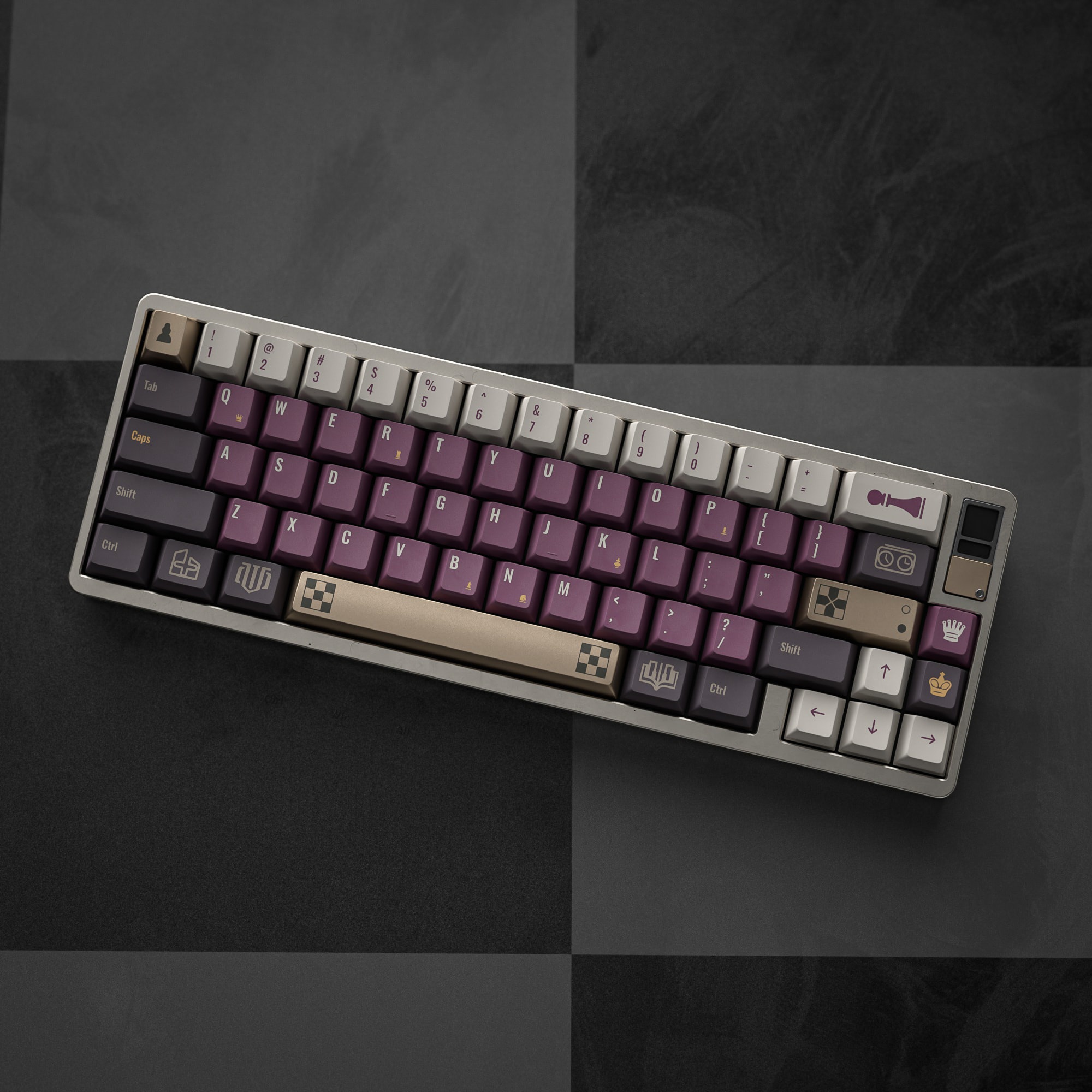 ALOHAKB ChessGame Purple Theme Gilding Crafts Key Cap image 21