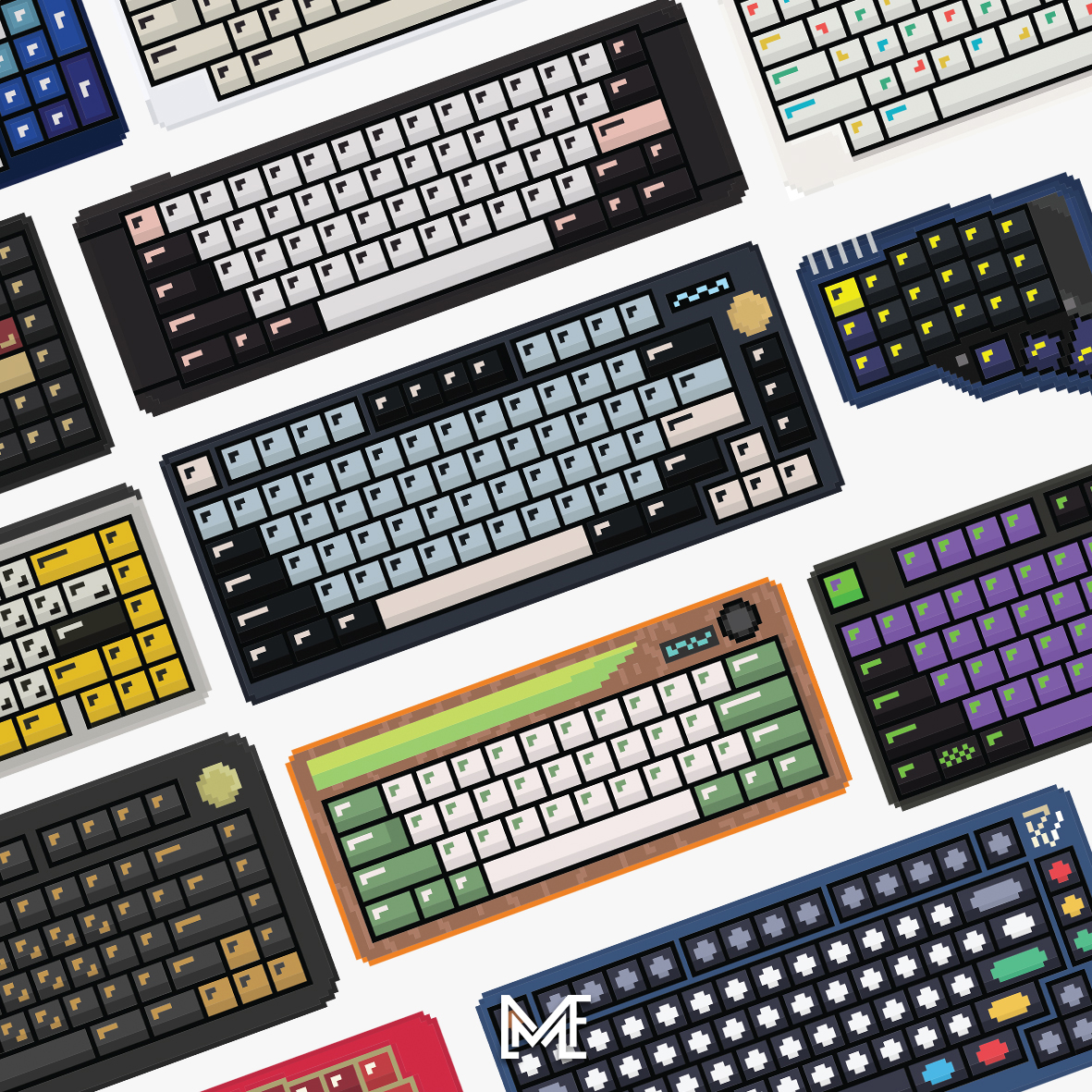 Pixel Keyboards deskpad and sleeve