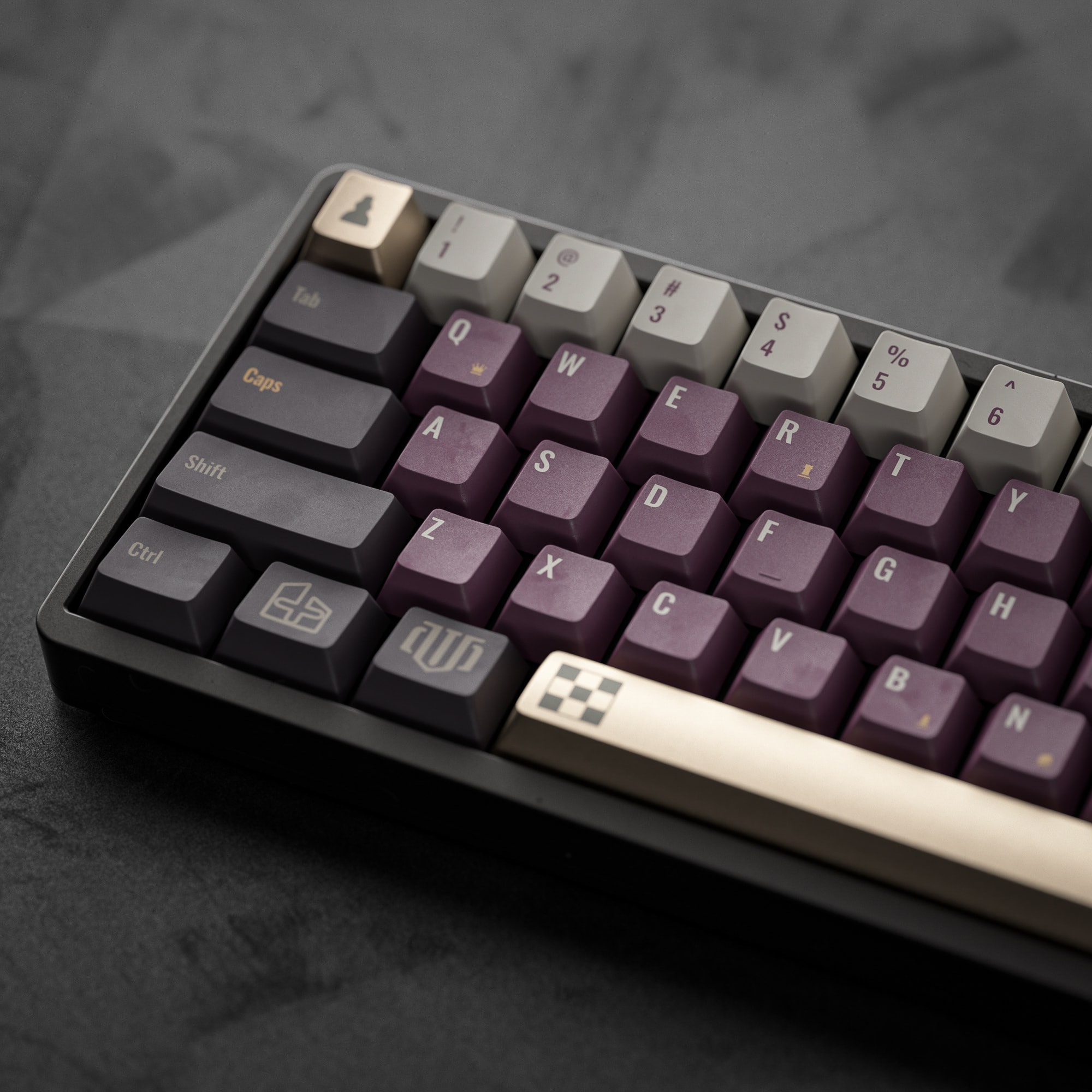 ALOHAKB ChessGame Purple Theme Gilding Crafts Key Cap image 4