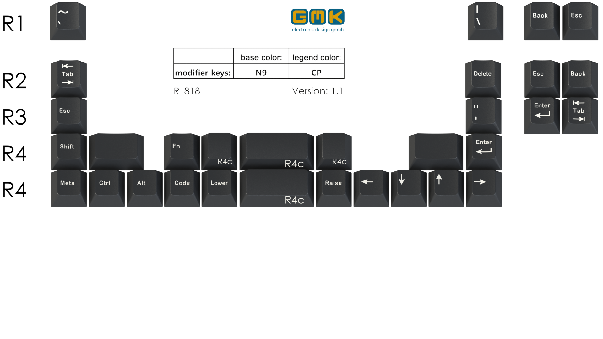 GMK N9 Ortholinear Add-on Kit (shipped)