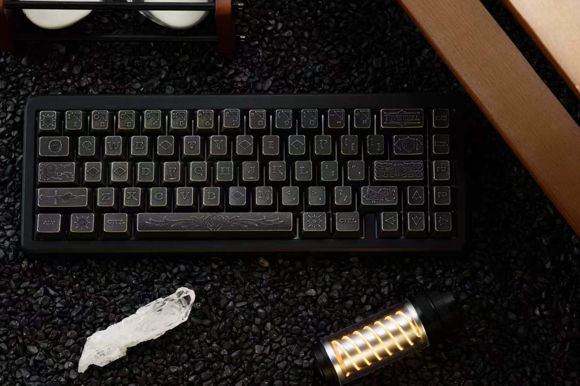 KEYMOJI Sanctuary - LOTR inspired metal keycap set with embossed legends