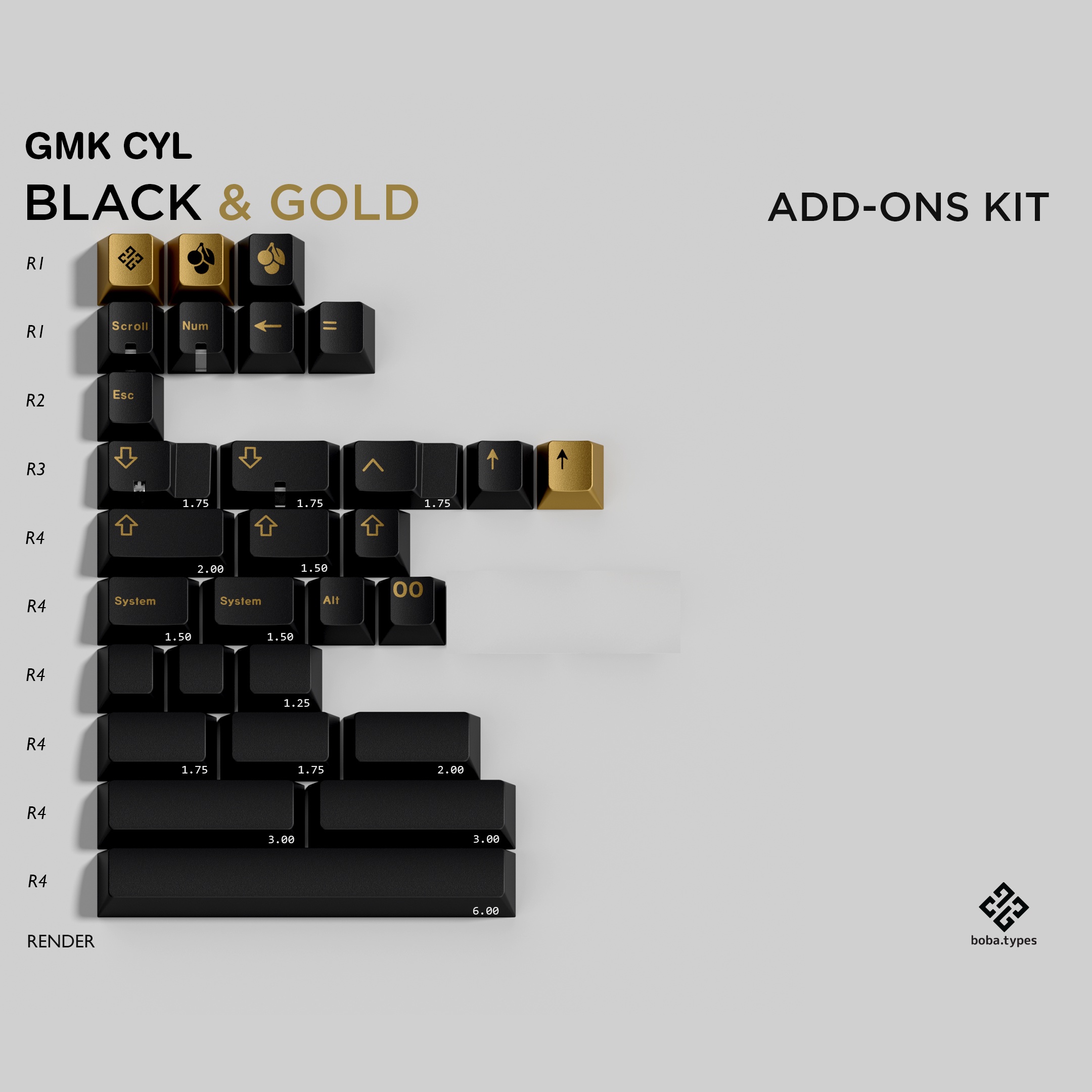 GMK CYL Black & Gold | GB live 'til 20th March - New deskmats/renders! image 50