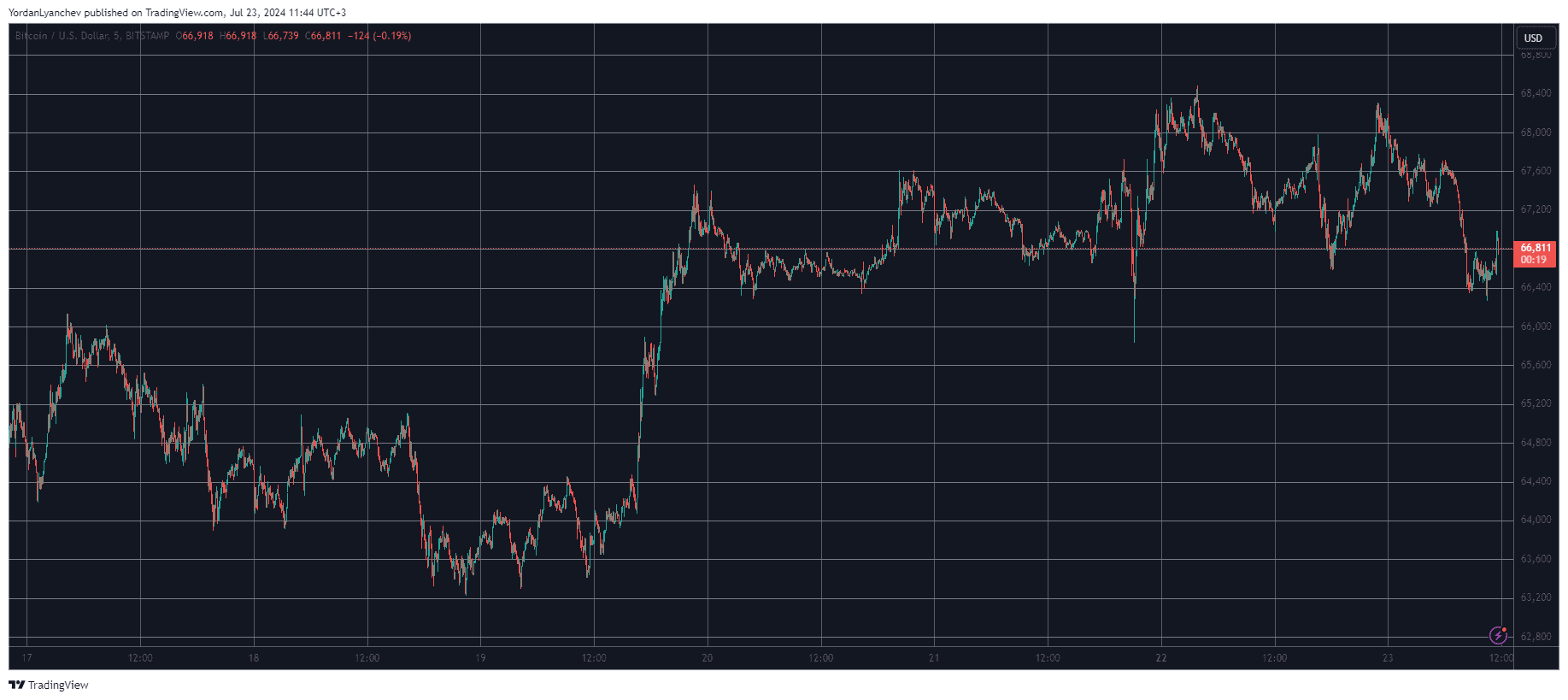 Bitcoin/Price/Chart 23.07.2024. Source: TradingView