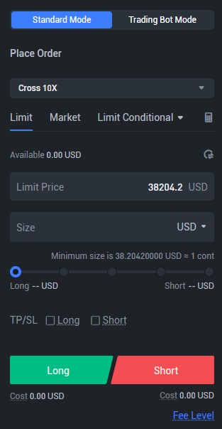 Limit Order on Phemex