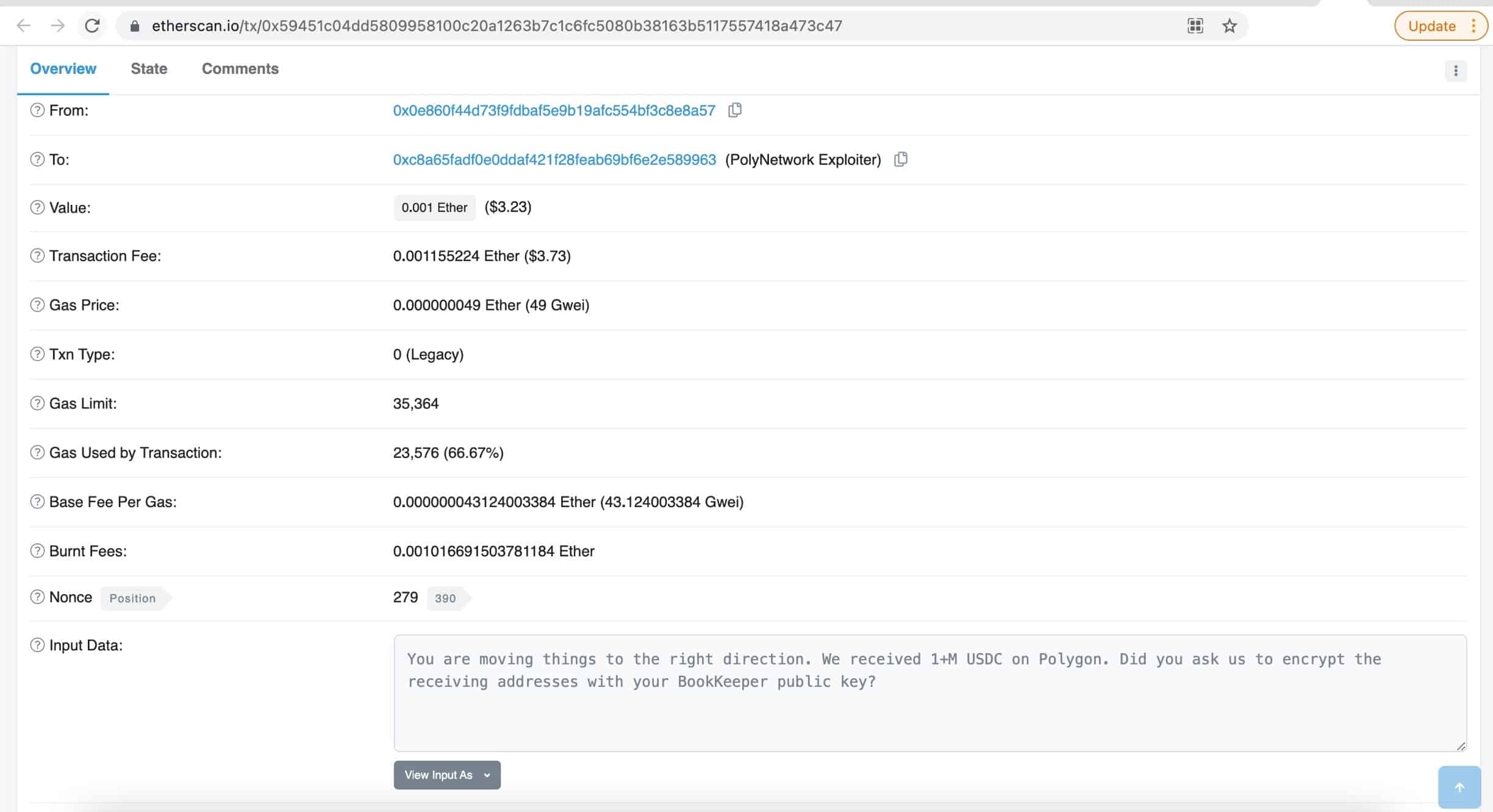 PolyNetwork's Message to the Hacker. Source: Twitter