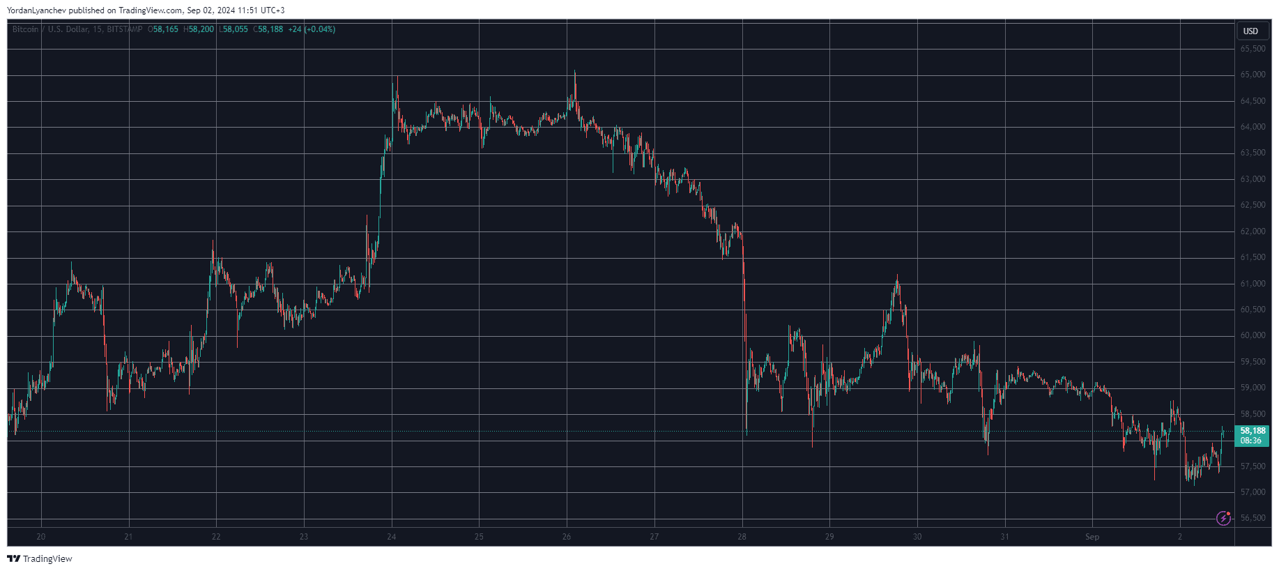 Bitcoin/Price/Chart 02.09.2024. Source: TradingView