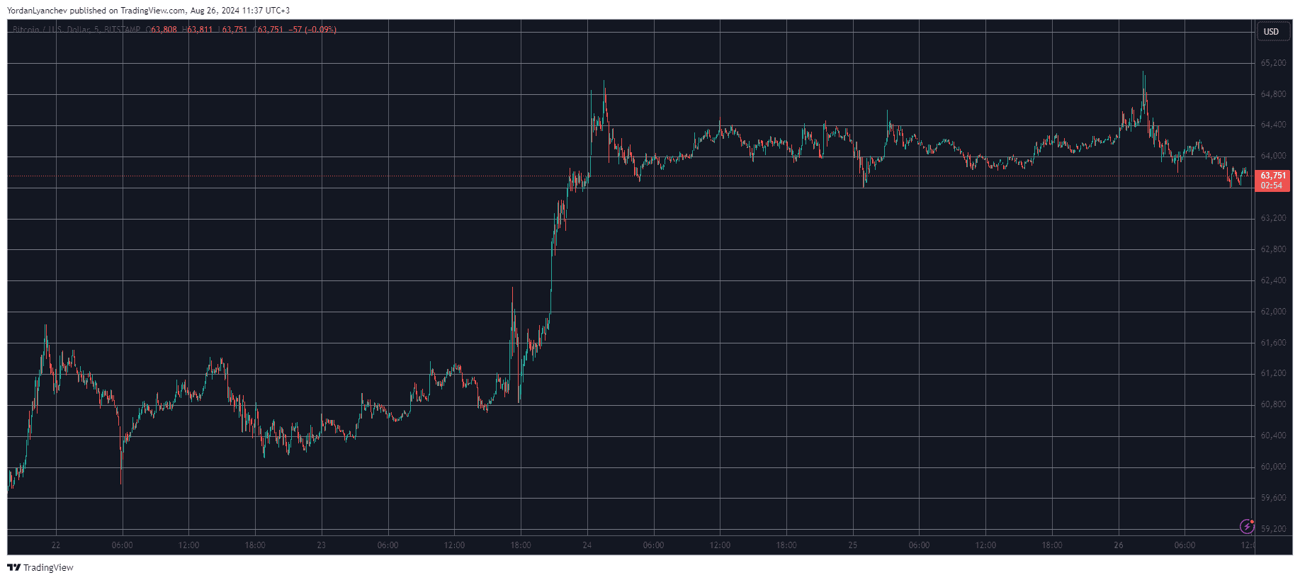 Bitcoin/Price/Chart 26.08.2024. Source: TradingView