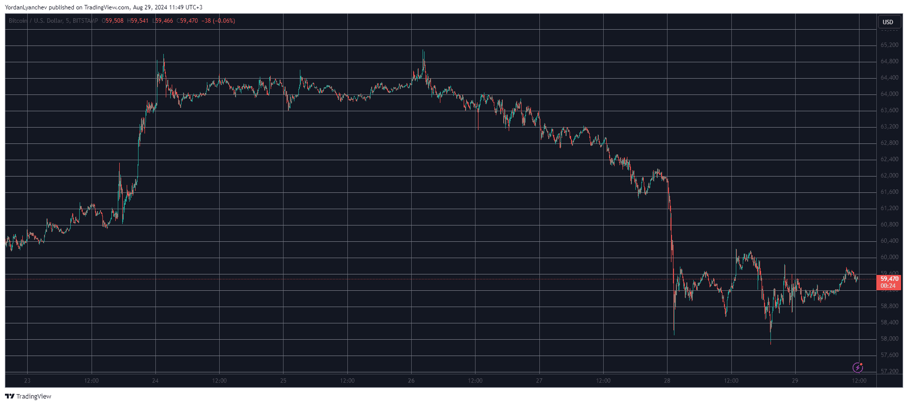 Bitcoin/Price/Chart 29.08.2024. Source: TradingView