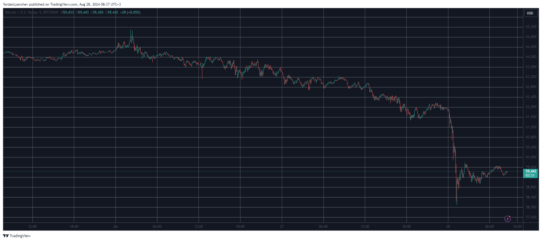 Bitcoin/Price/Chart 28.08.2024. Source: TradingView