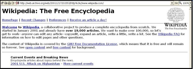 wikipedia first days