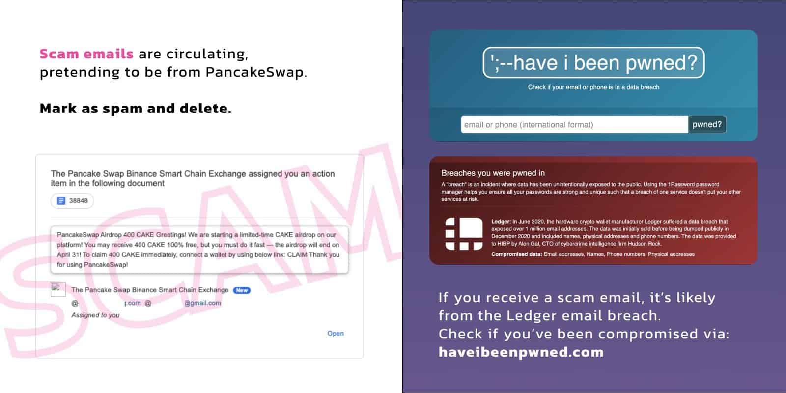 Fake CAKE Airdrop Promotion. Source: Twitter