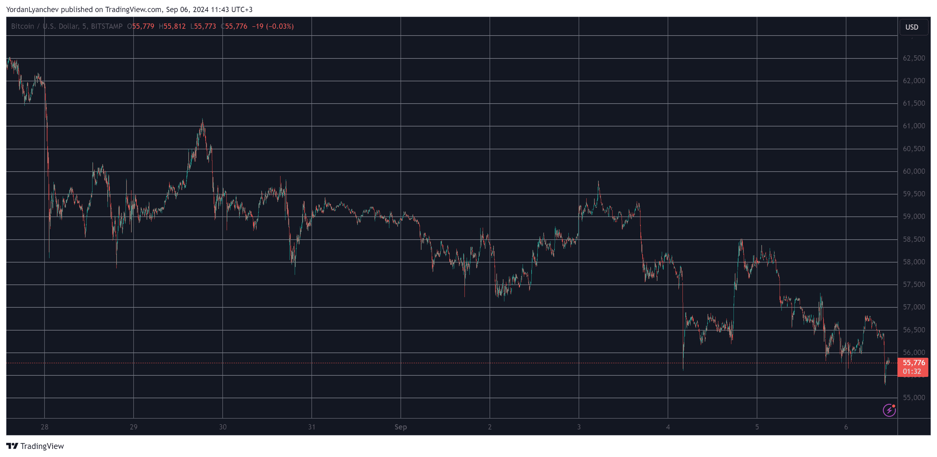Bitcoin/Price/Chart 06.09.2024. Source: TradingView
