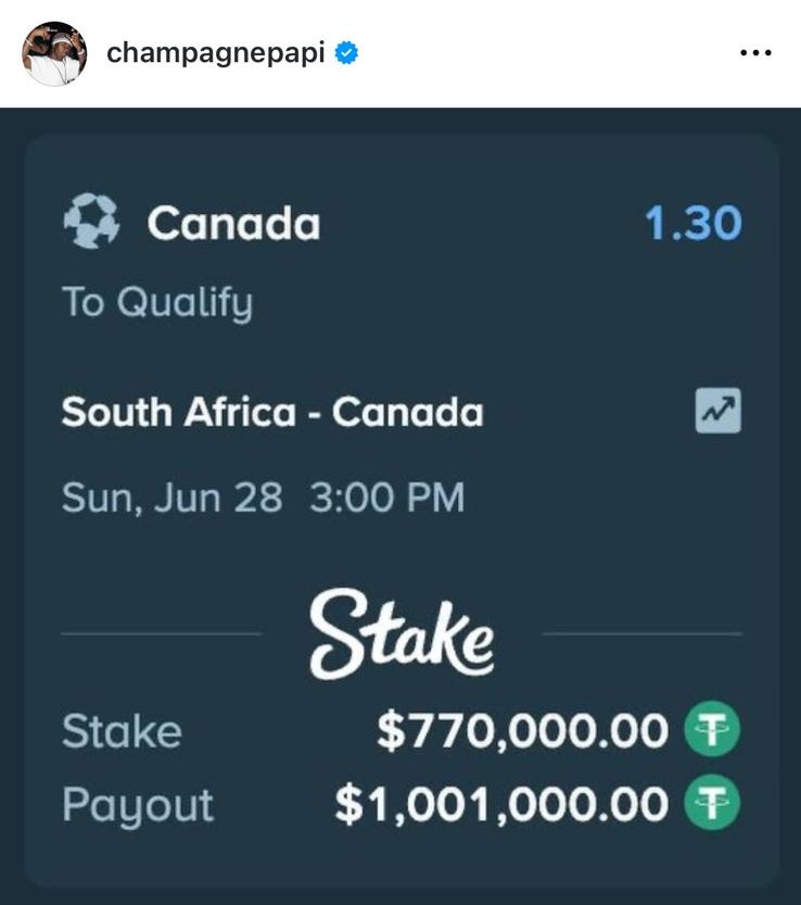Drake's Crypto Bet