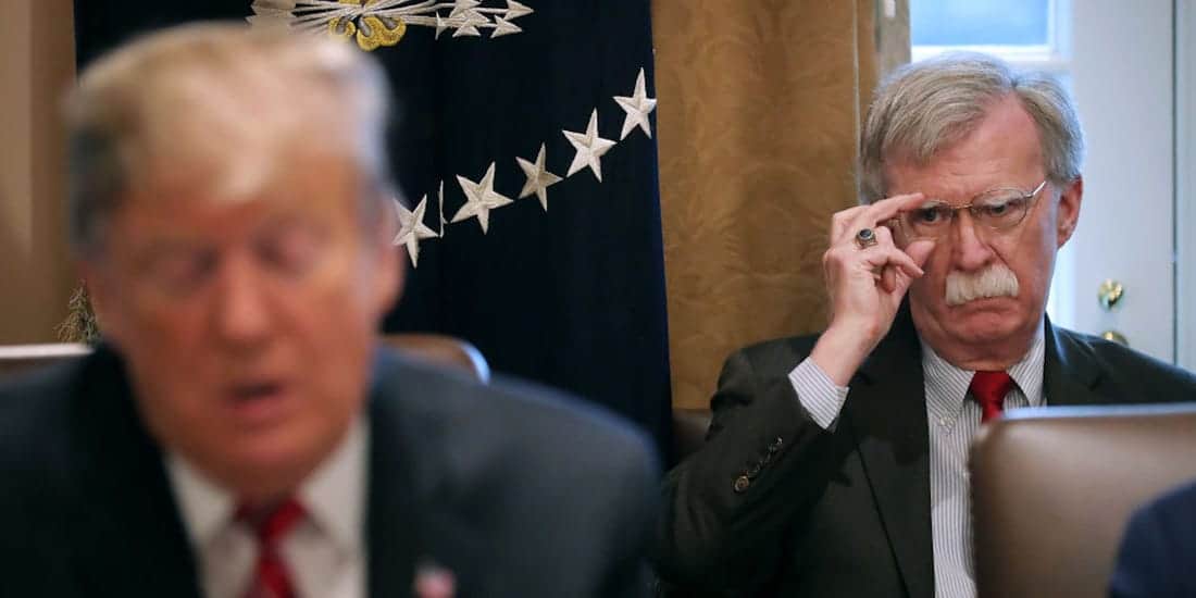 President Donald Trump (Left) And John Bolton (Right). Source: Business Insider