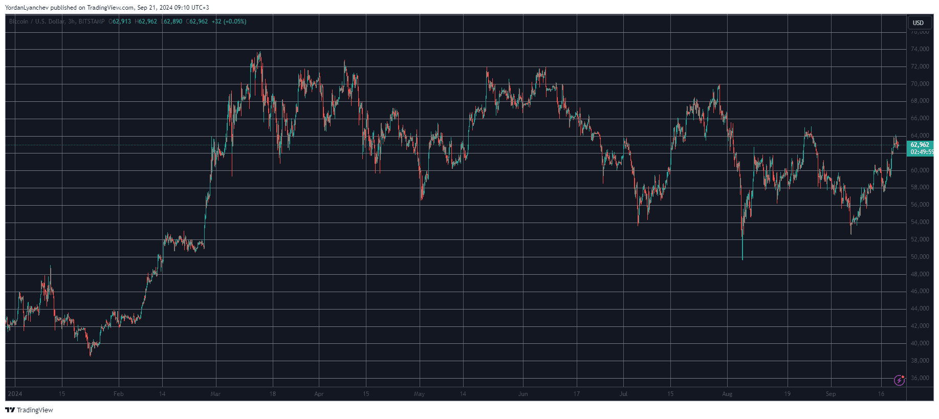 Bitcoin/Price/Chart Year-to-Date. Source: TradingView