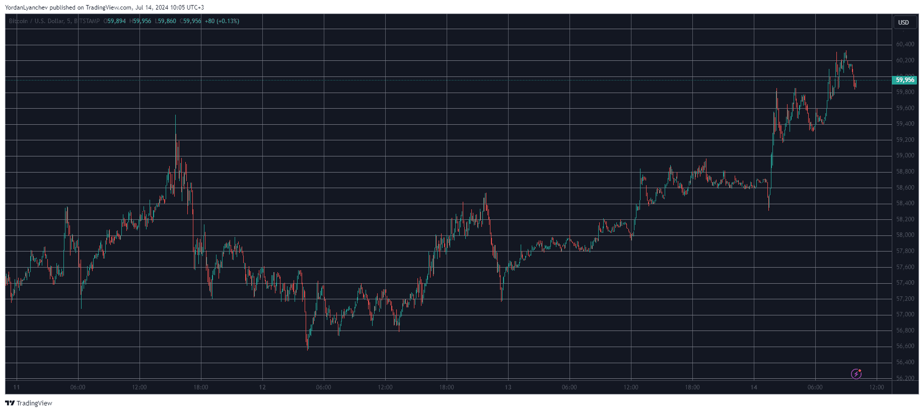 Bitcoin/Price/Chart 14.07.2024. Source: TradingView