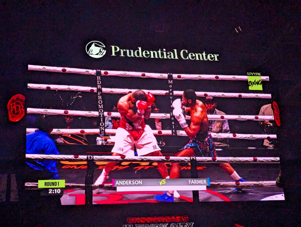 Nimal Farmer in the ring at Prudential Center Newark — Hard Knox Boxing