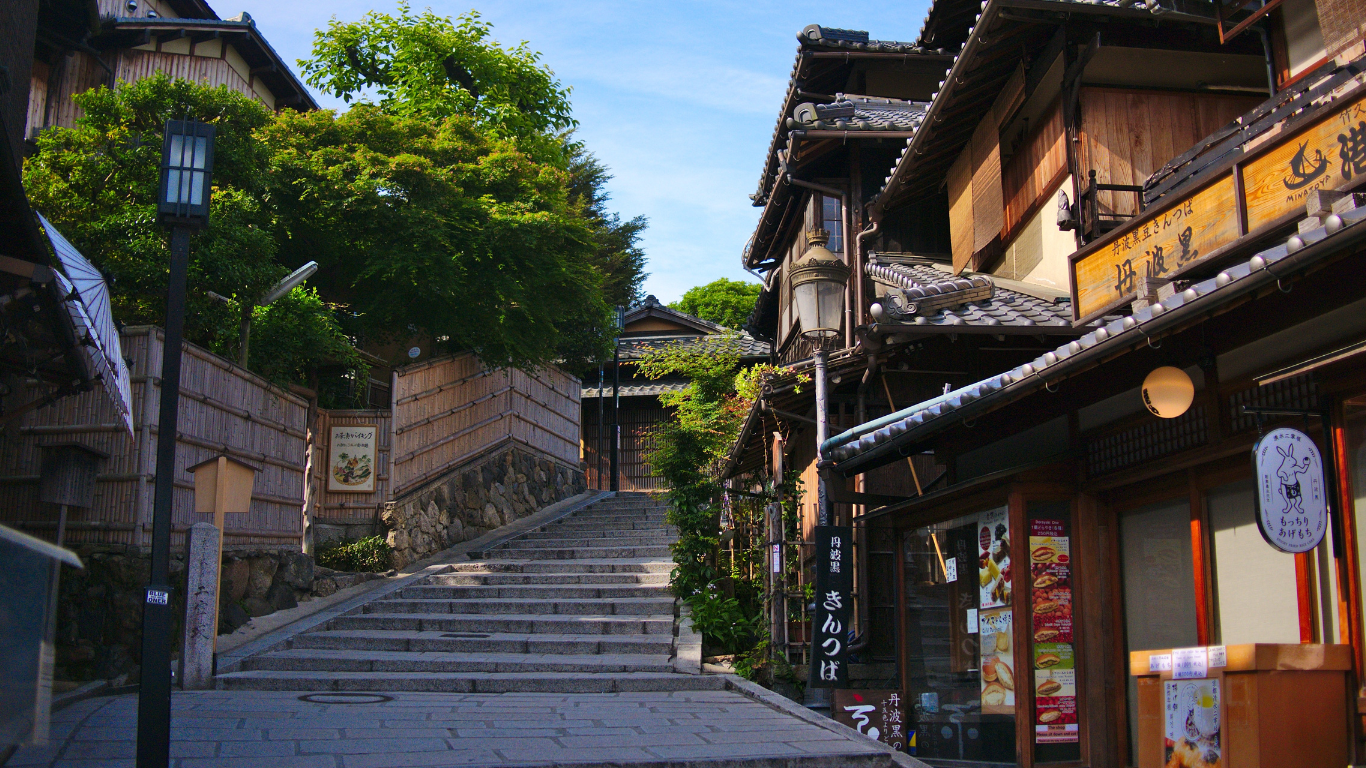 Stone steps leading to Torii gate