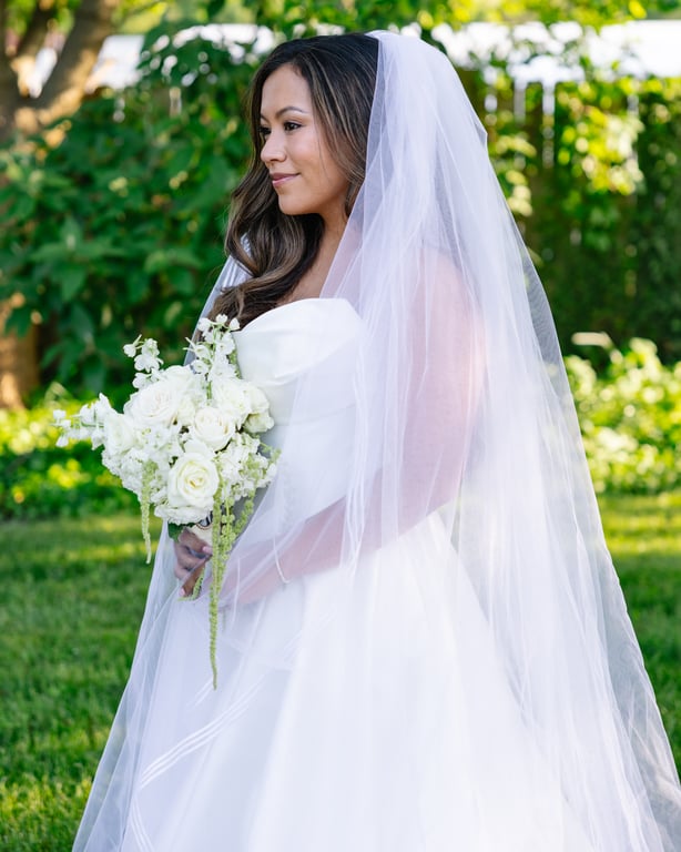 Seafoam bride at half angle